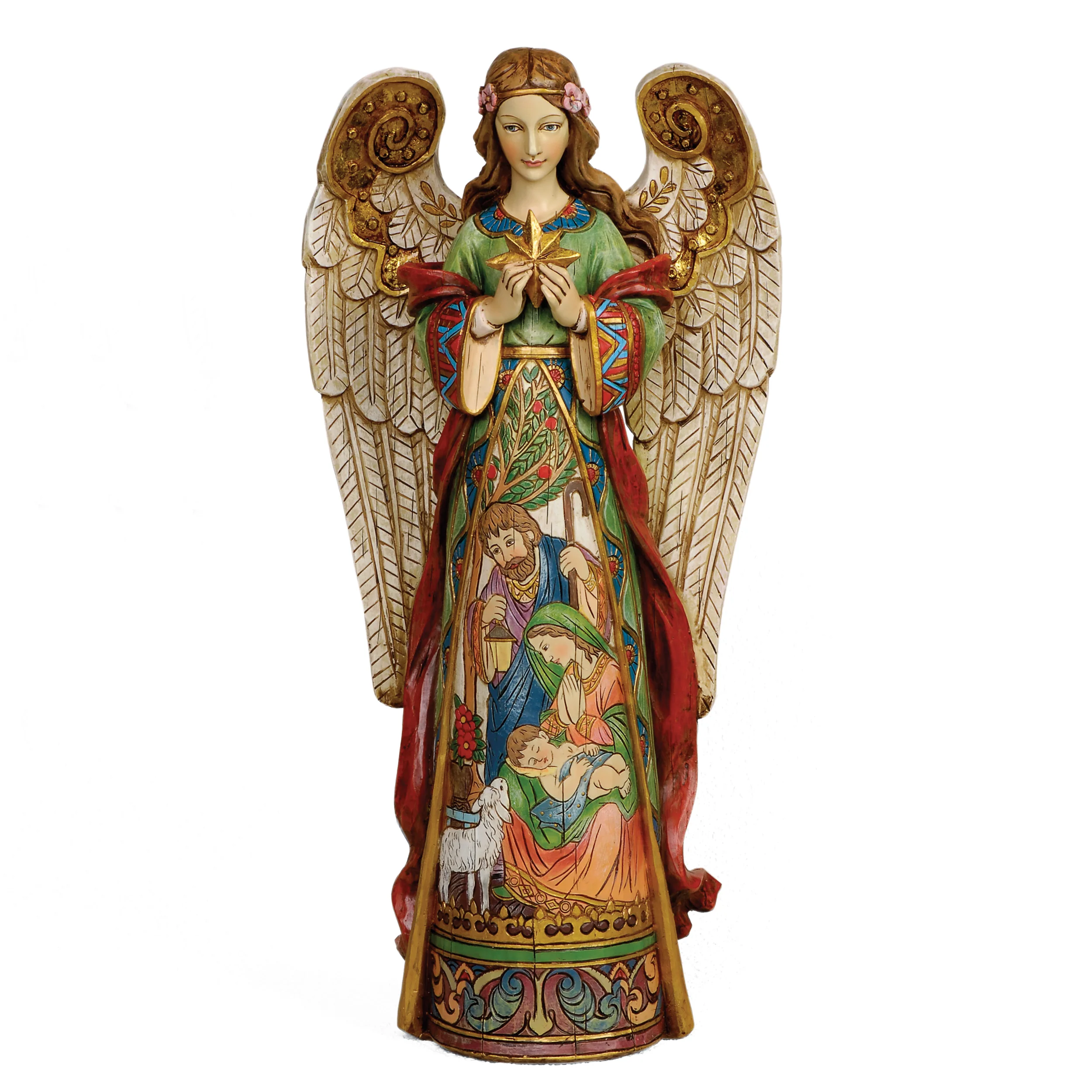 Joseph's Studio Angel Holding Star with Nativity Figure