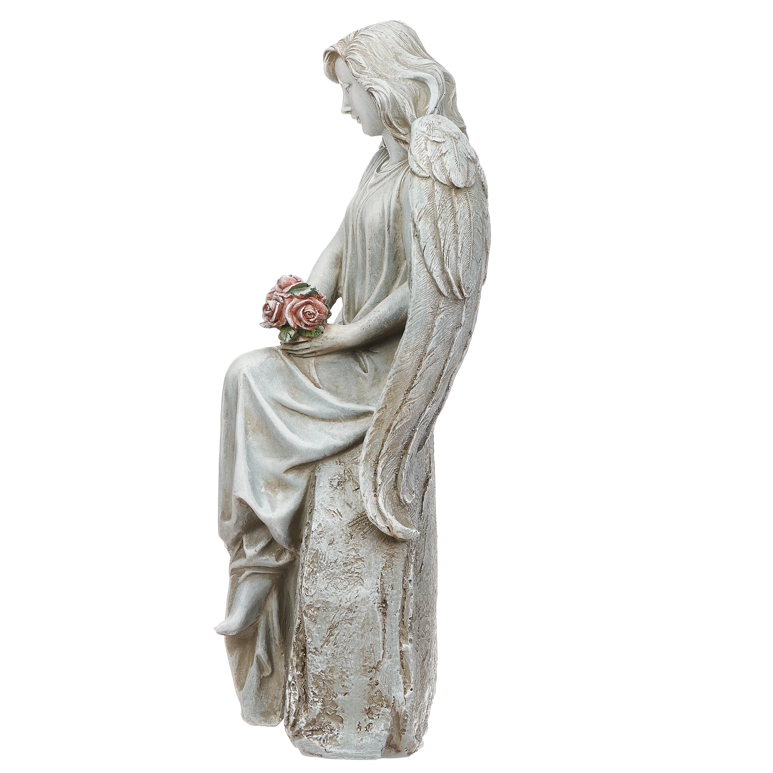 Joseph's Studio Angel Holding Flowers Garden Statue - Image 4