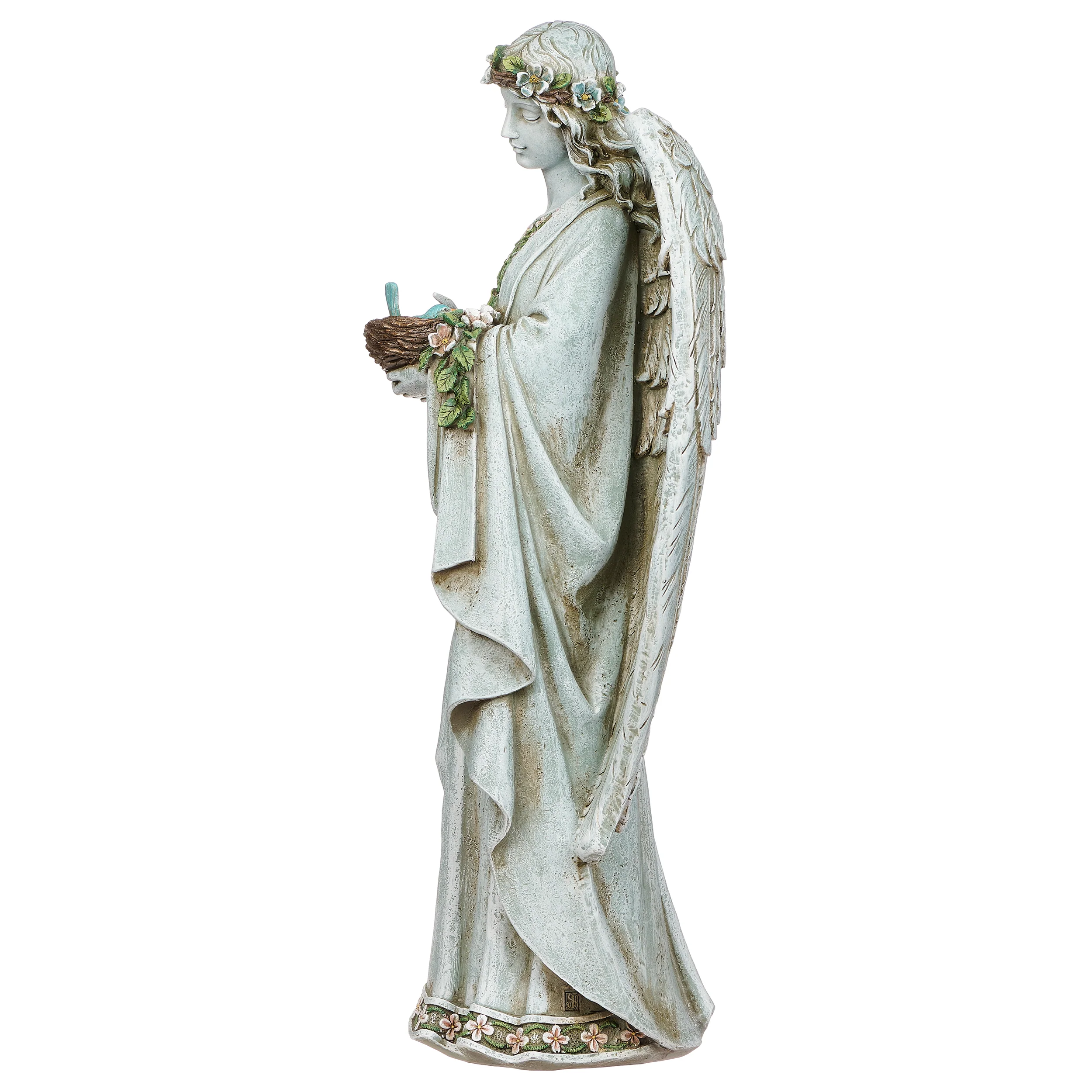 Joseph's Studio Angel Holding Nest Garden Statue - Image 4