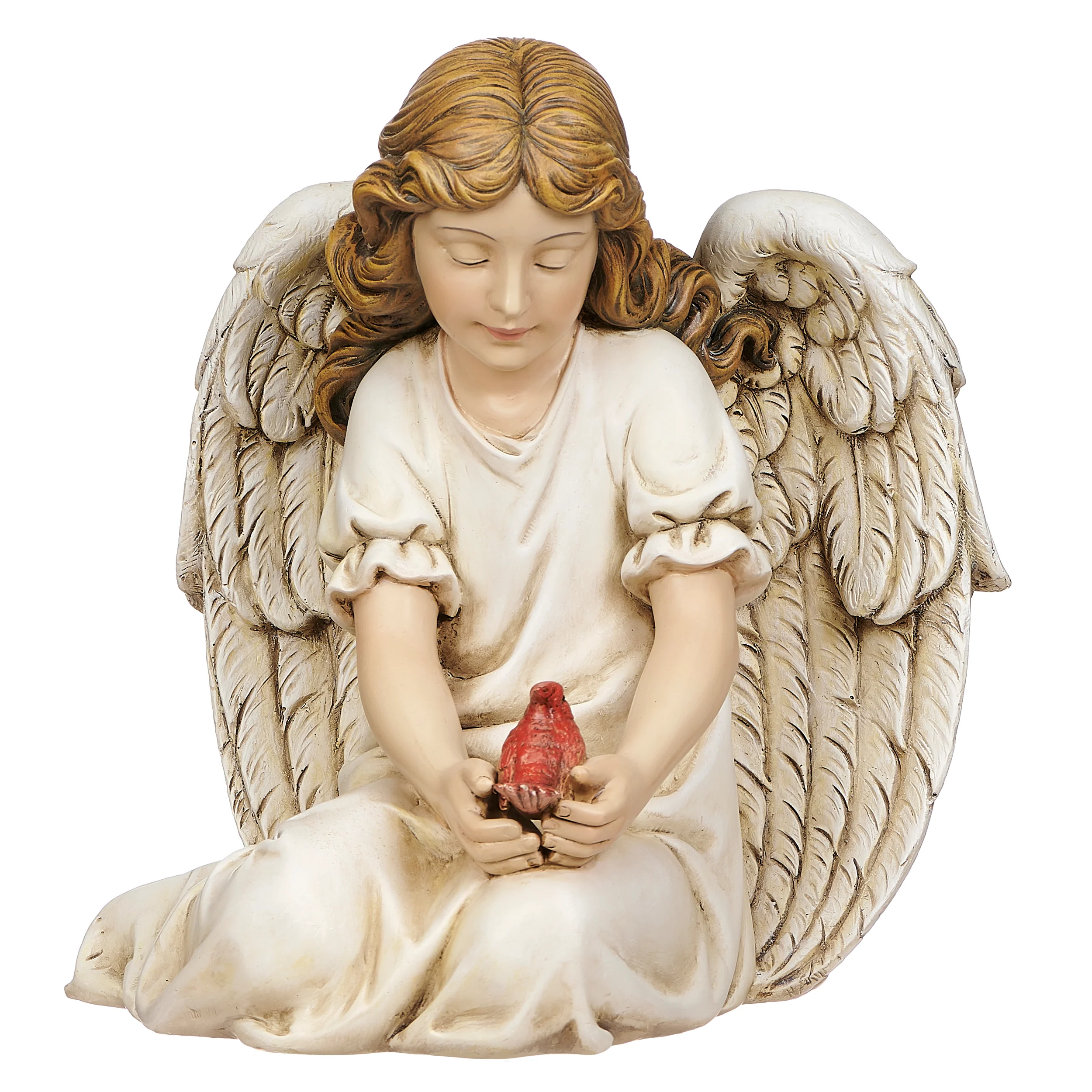 Joseph's Studio Angel With Cardinal Garden Statue - Image 5