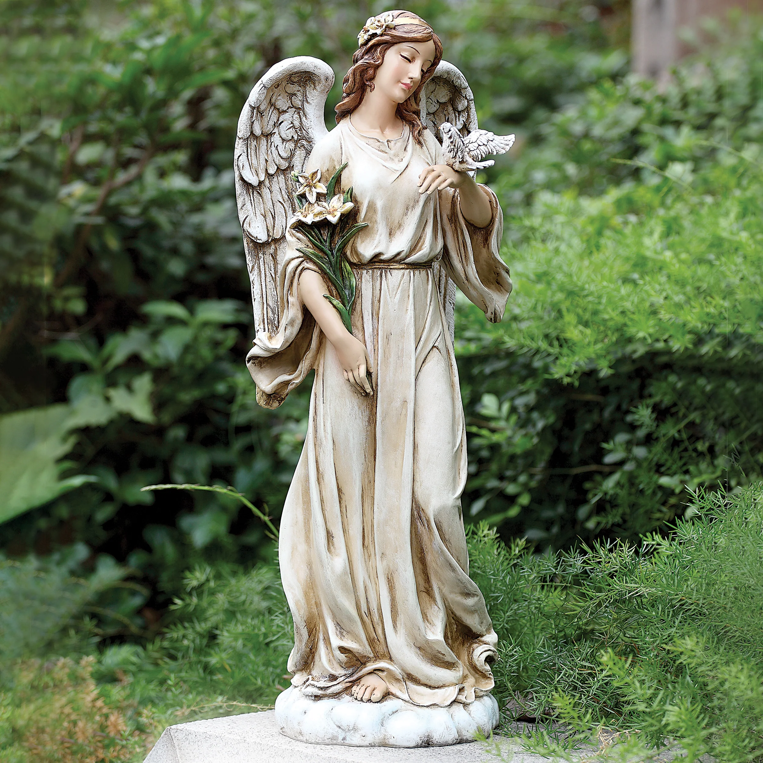 Joseph's Studio Angel with Dove Garden Statue