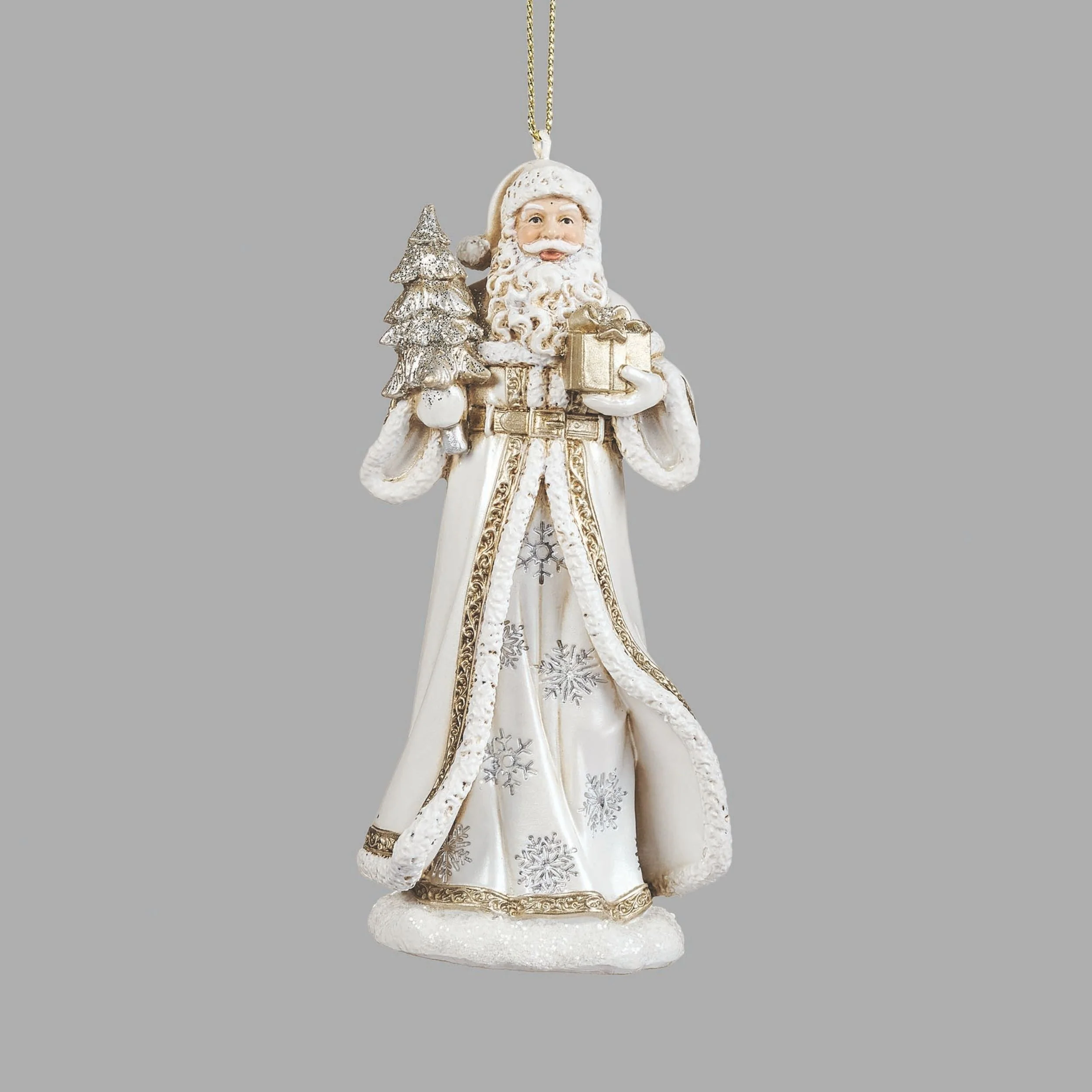 Joseph's Studio Santa Holding Present Ornament