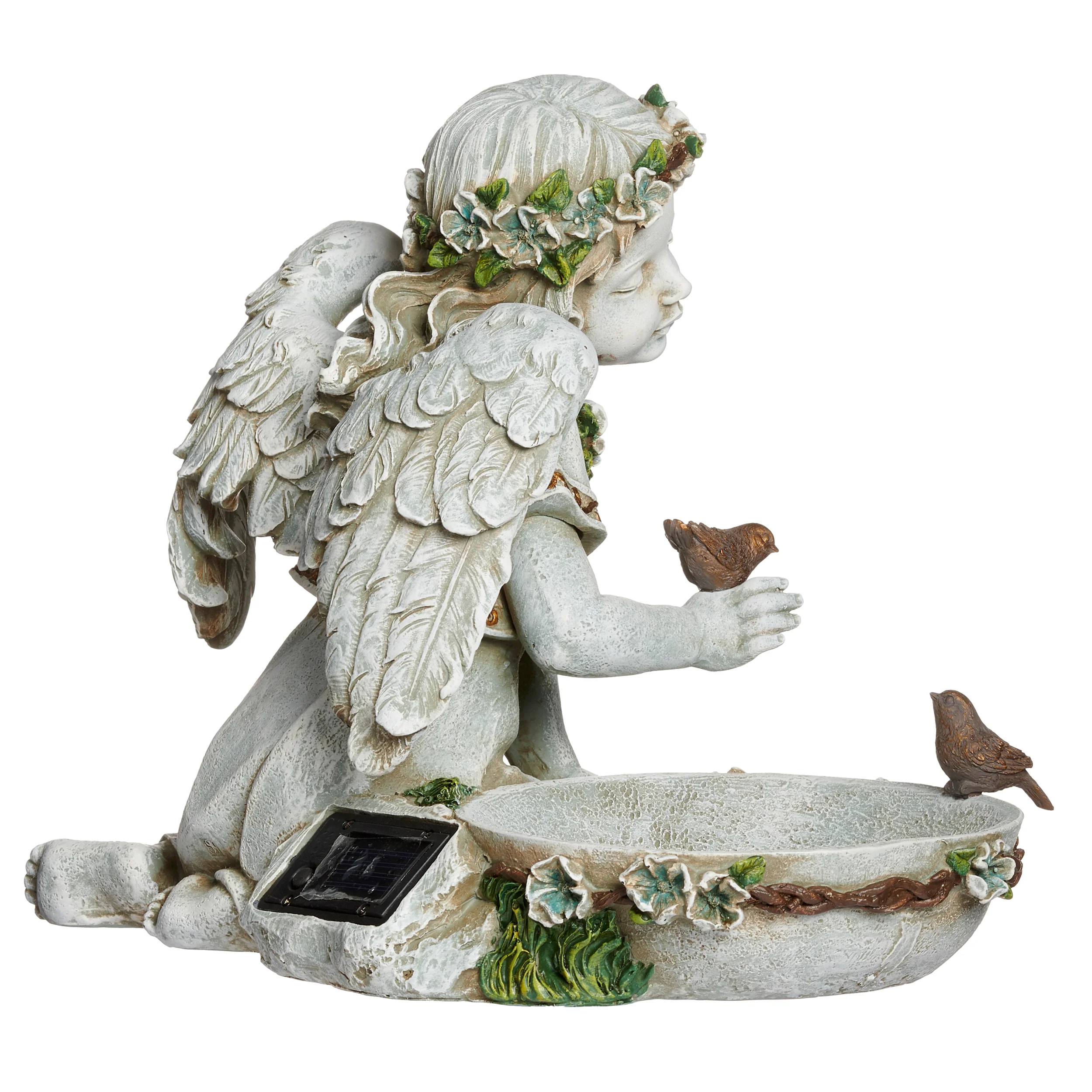 Joseph's Studio Solar Angel Bird Bath Garden Statue - Image 3