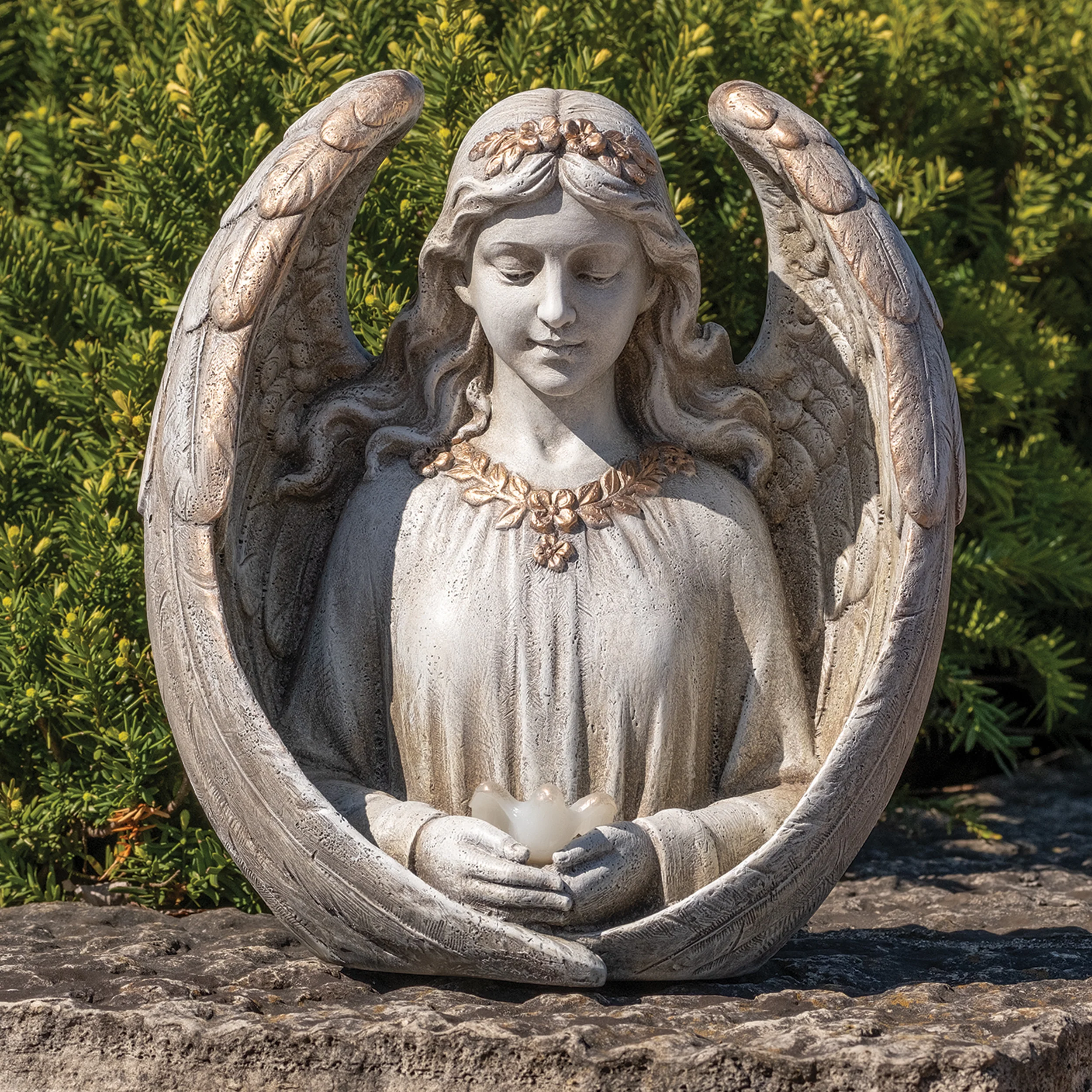 Joseph's Studio Solar Angel Holding a Bird