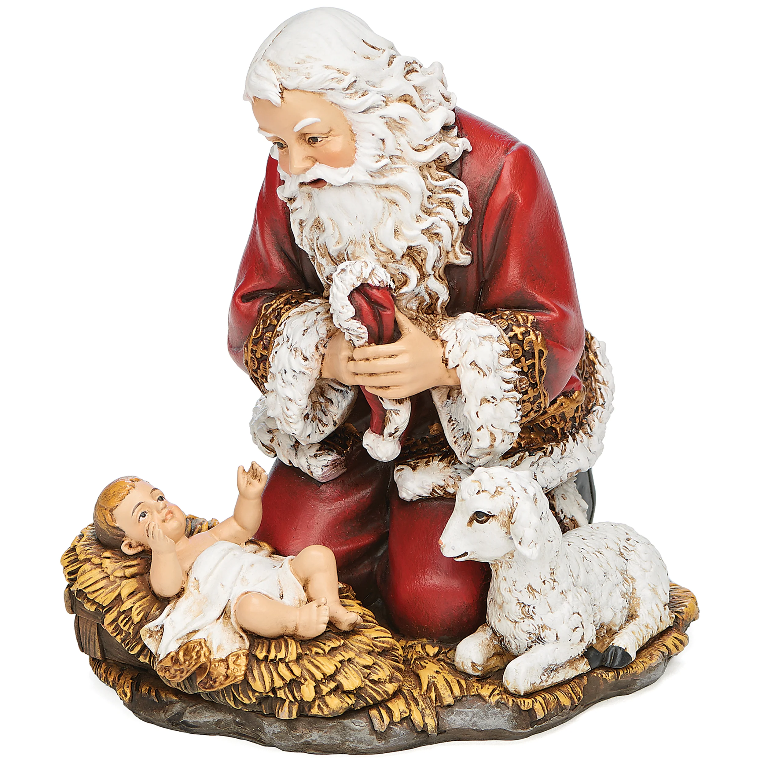 Joseph's Studio Kneeling Santa Figure with Baby Jesus