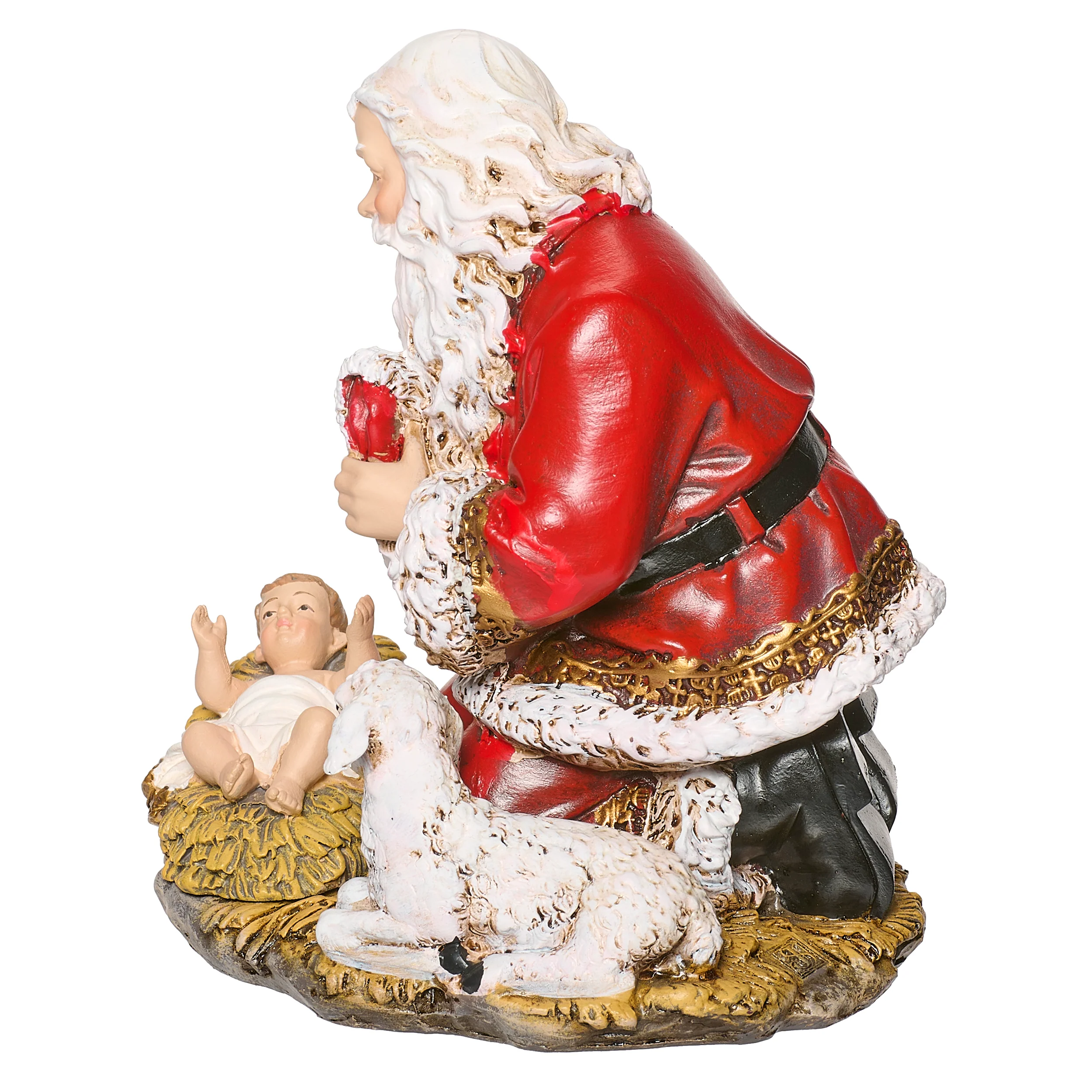 Joseph's Studio Kneeling Santa Figure with Baby Jesus - Image 4
