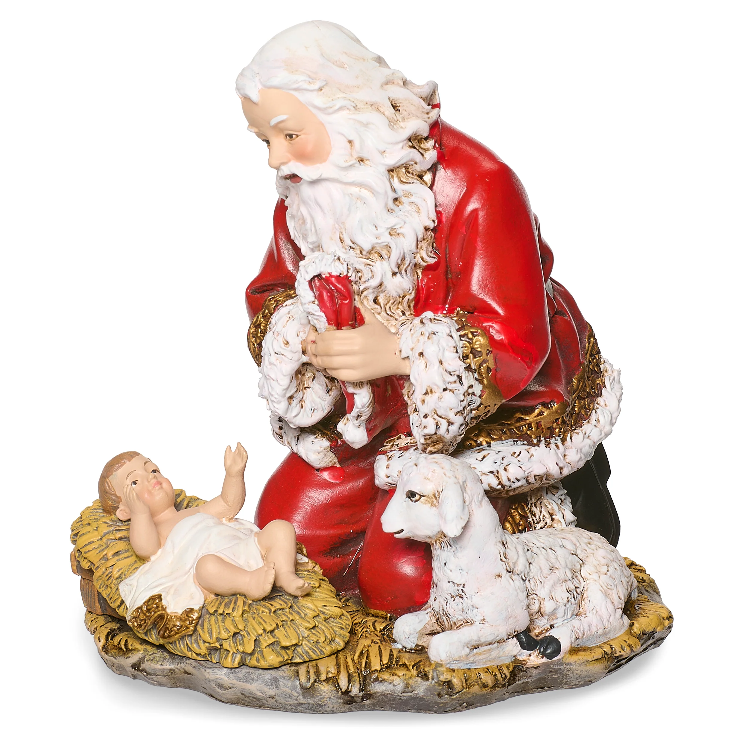 Joseph's Studio Kneeling Santa Figure with Baby Jesus - Image 5