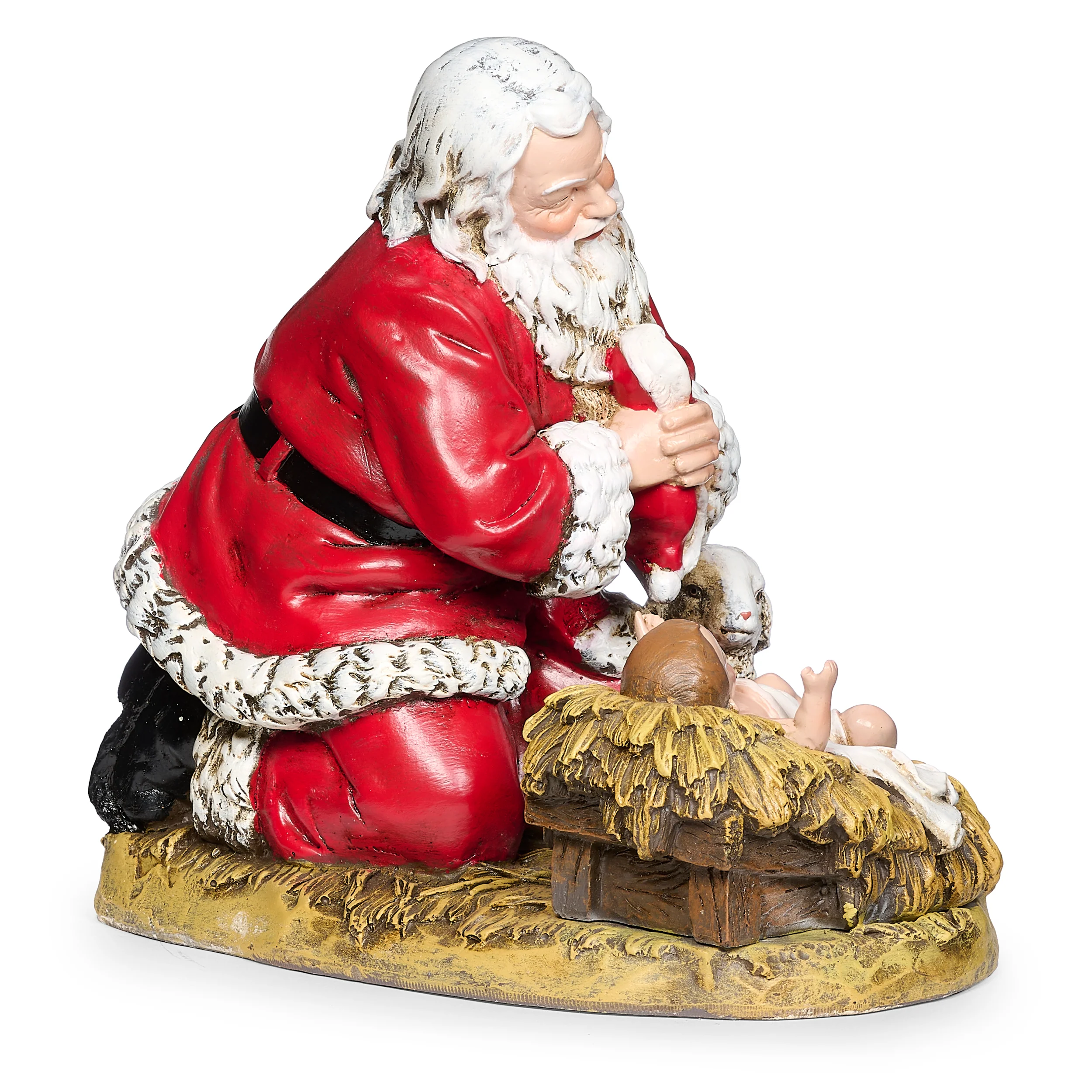Joseph’s Studio Kneeling Santa by the Manger Scene - Image 3