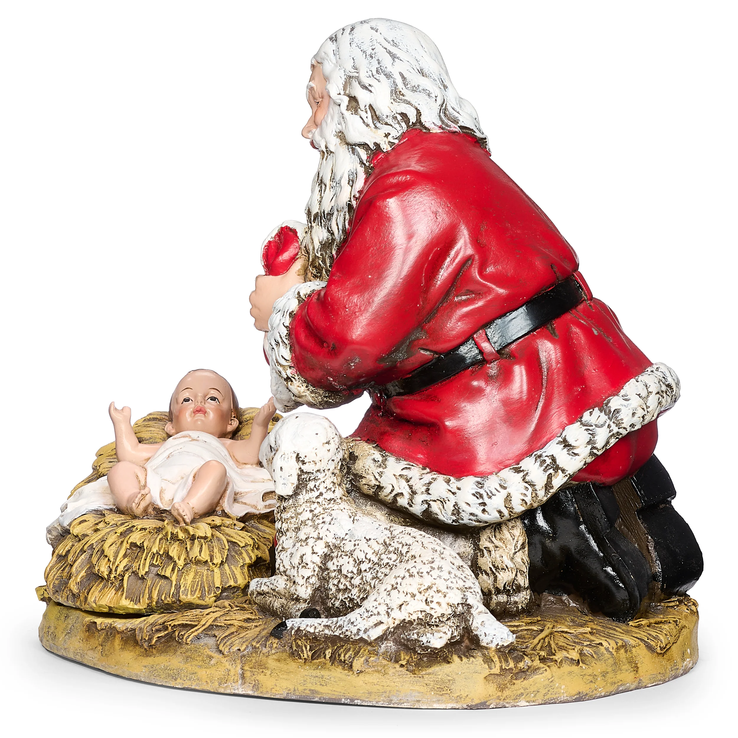 Joseph’s Studio Kneeling Santa by the Manger Scene - Image 4