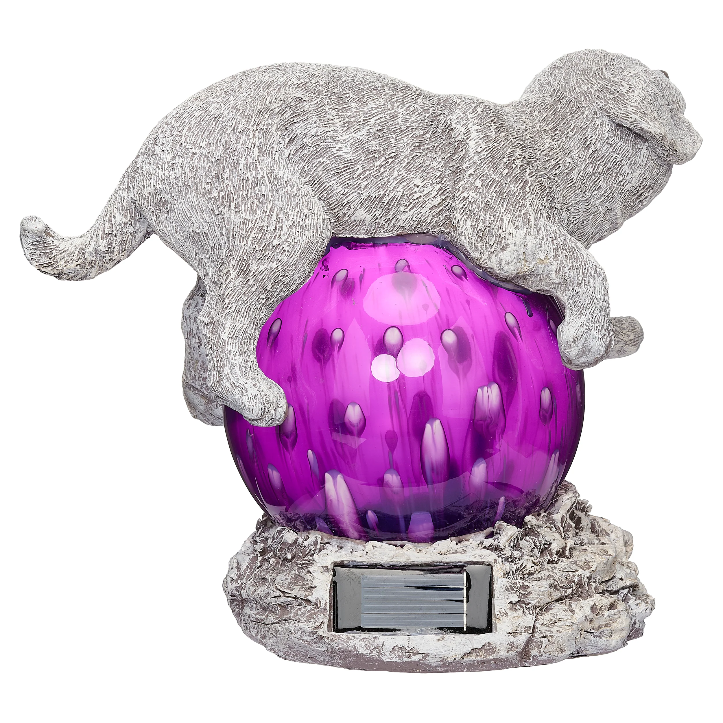 Pudgy Pals Solar-Powered Dog Garden Statue - Image 2