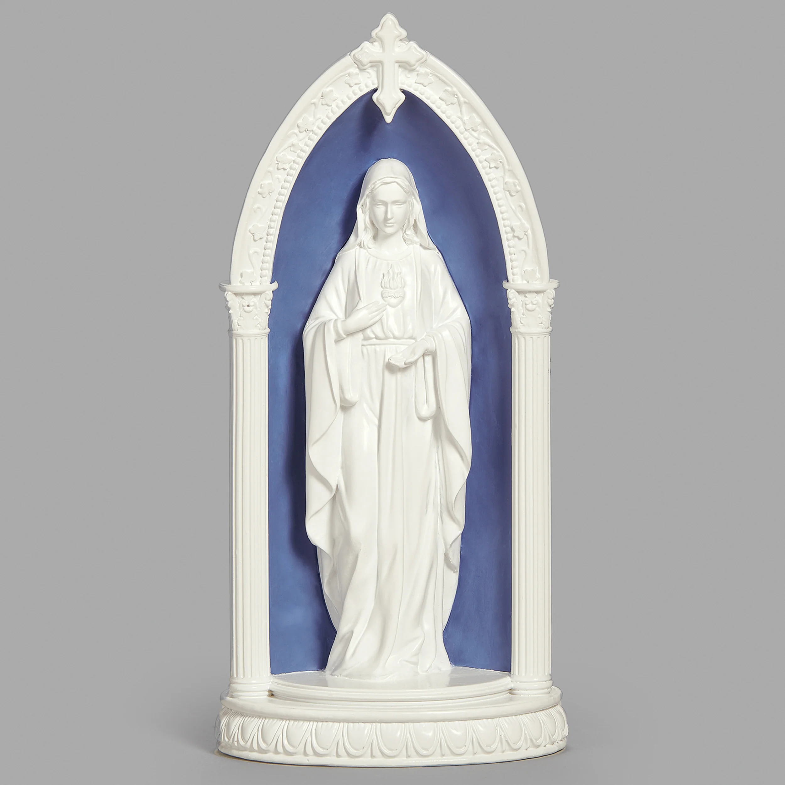 Lighted Immaculate Heart of Mary in Arch – Della Robbia