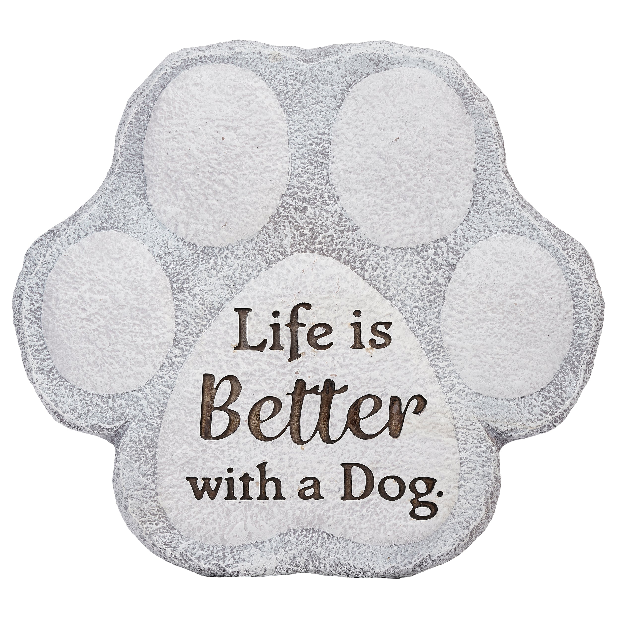 "Life is Better with a Dog" - Paw Print Garden Stone - Image 5
