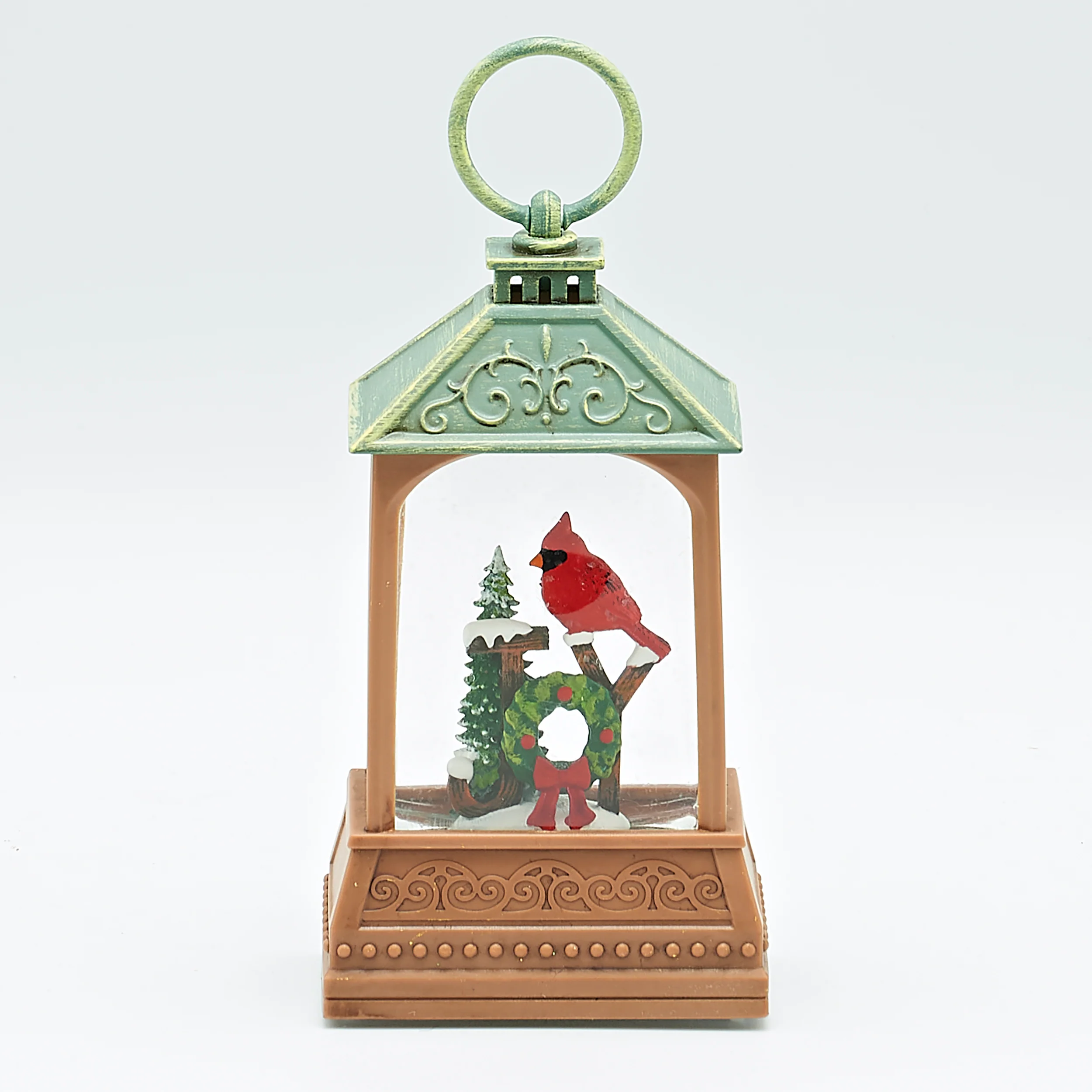 Lighted Cardinal JOY Wreath Lantern – Shimmering Merry Lites - Image 3