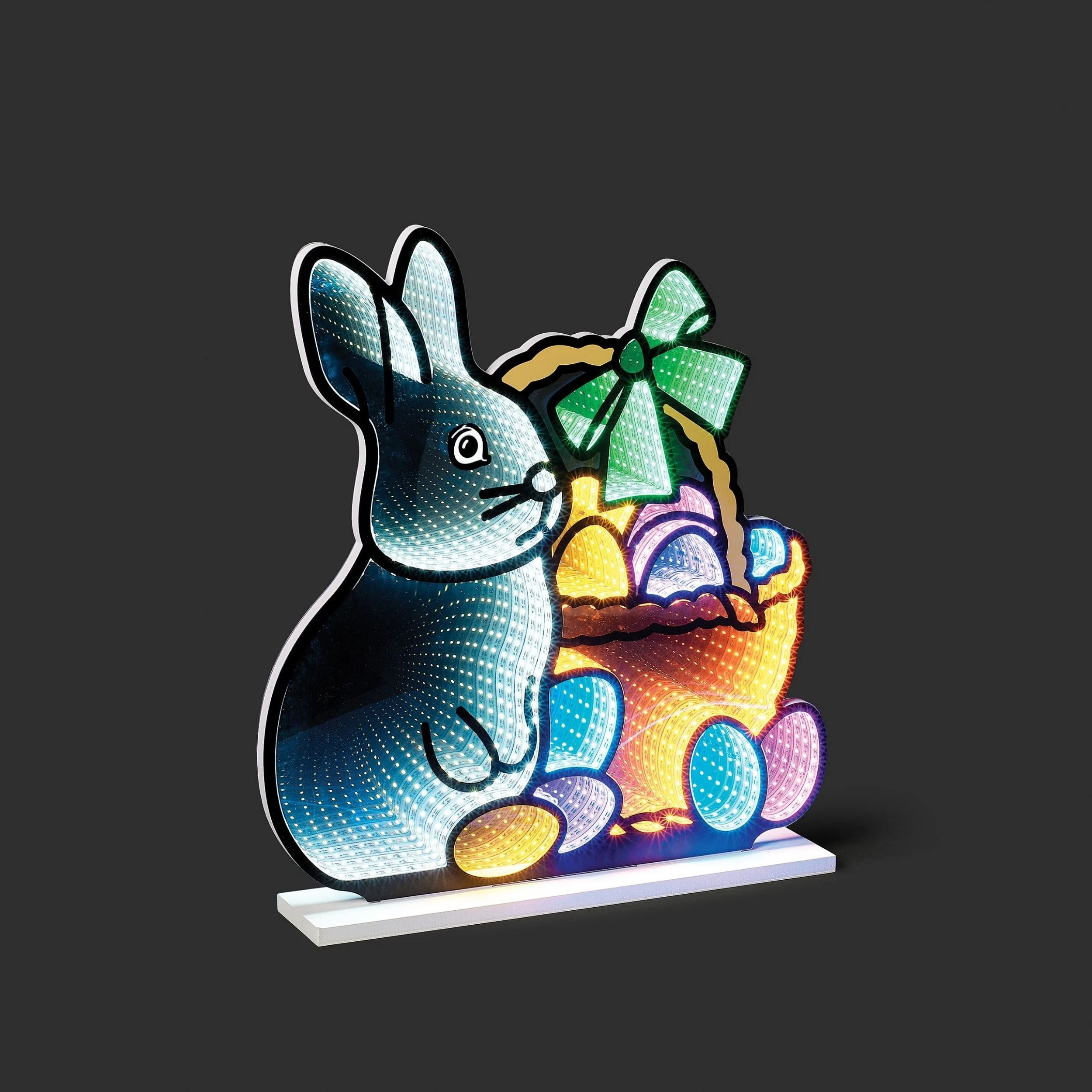 Roman Lights Easter Bunny with Basket Eternity Light Table Decor