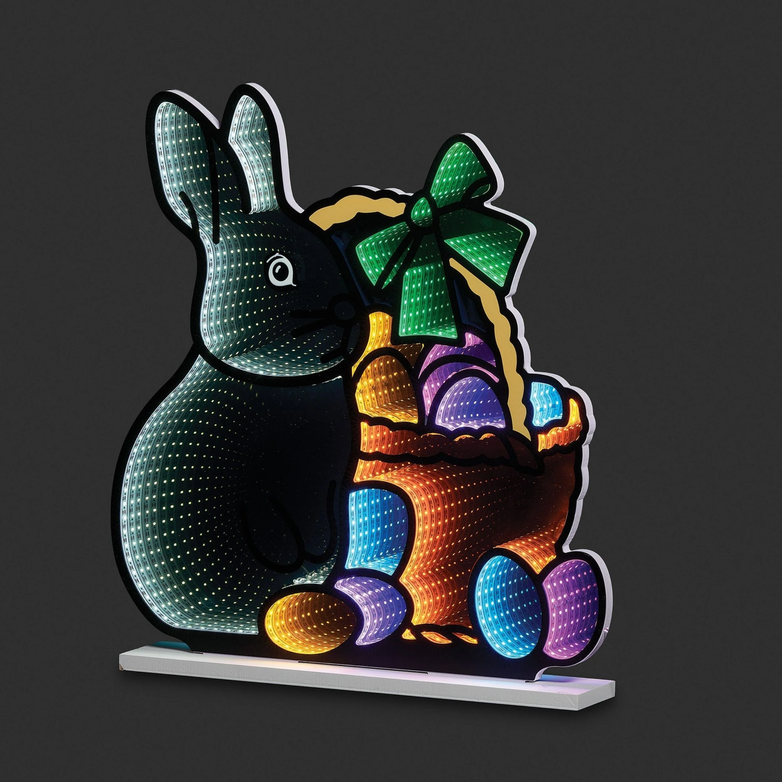 Roman Lights Easter Bunny with Basket Eternity Light Table Decor - Image 2