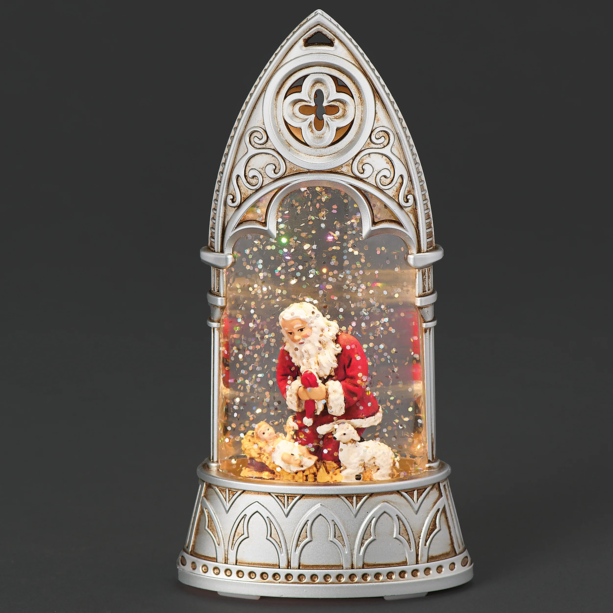 Lighted Kneeling Santa Arch – Shimmering Merry Lites