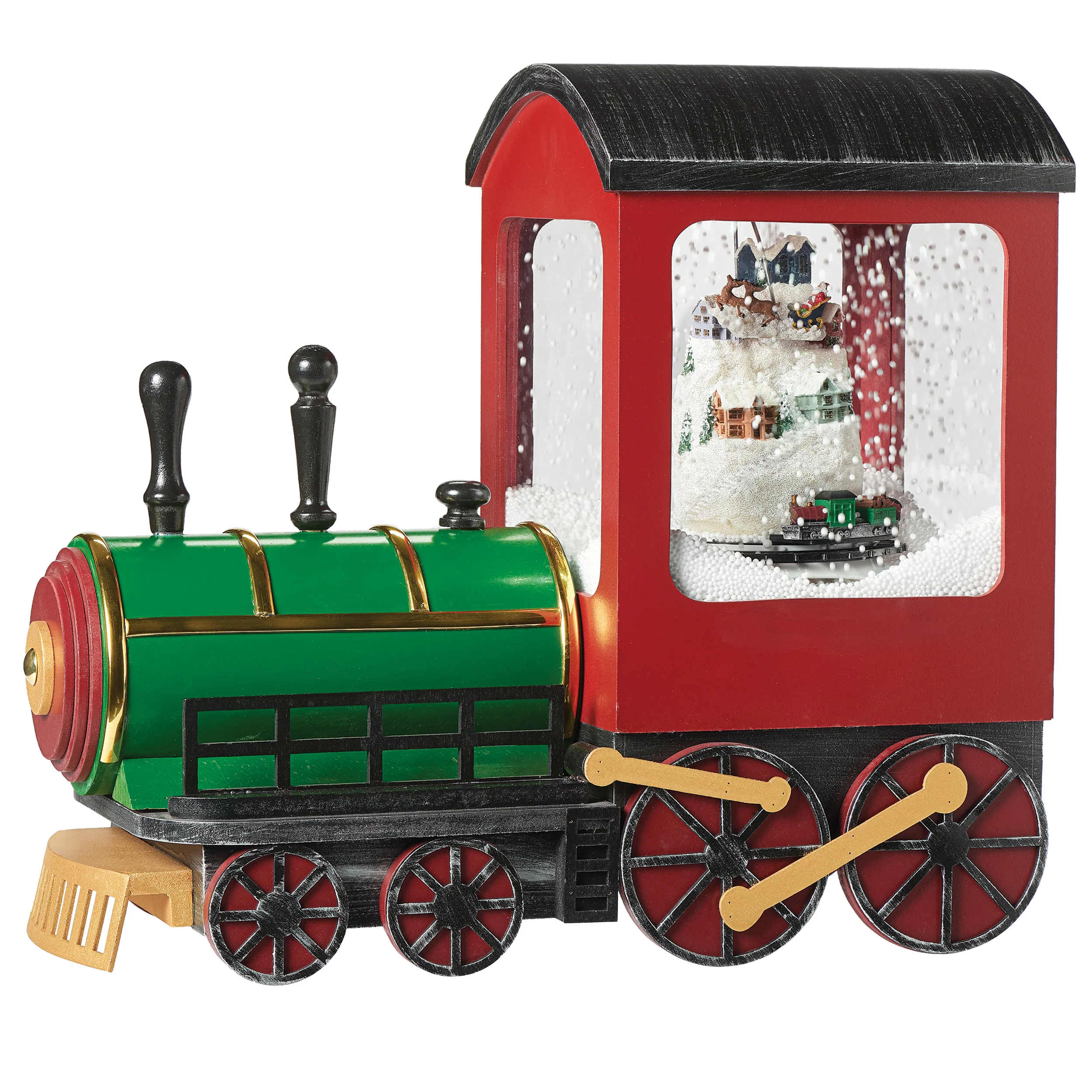 Amusements Lighted Musical Christmas Train with Rotating Village & Blowing Snow