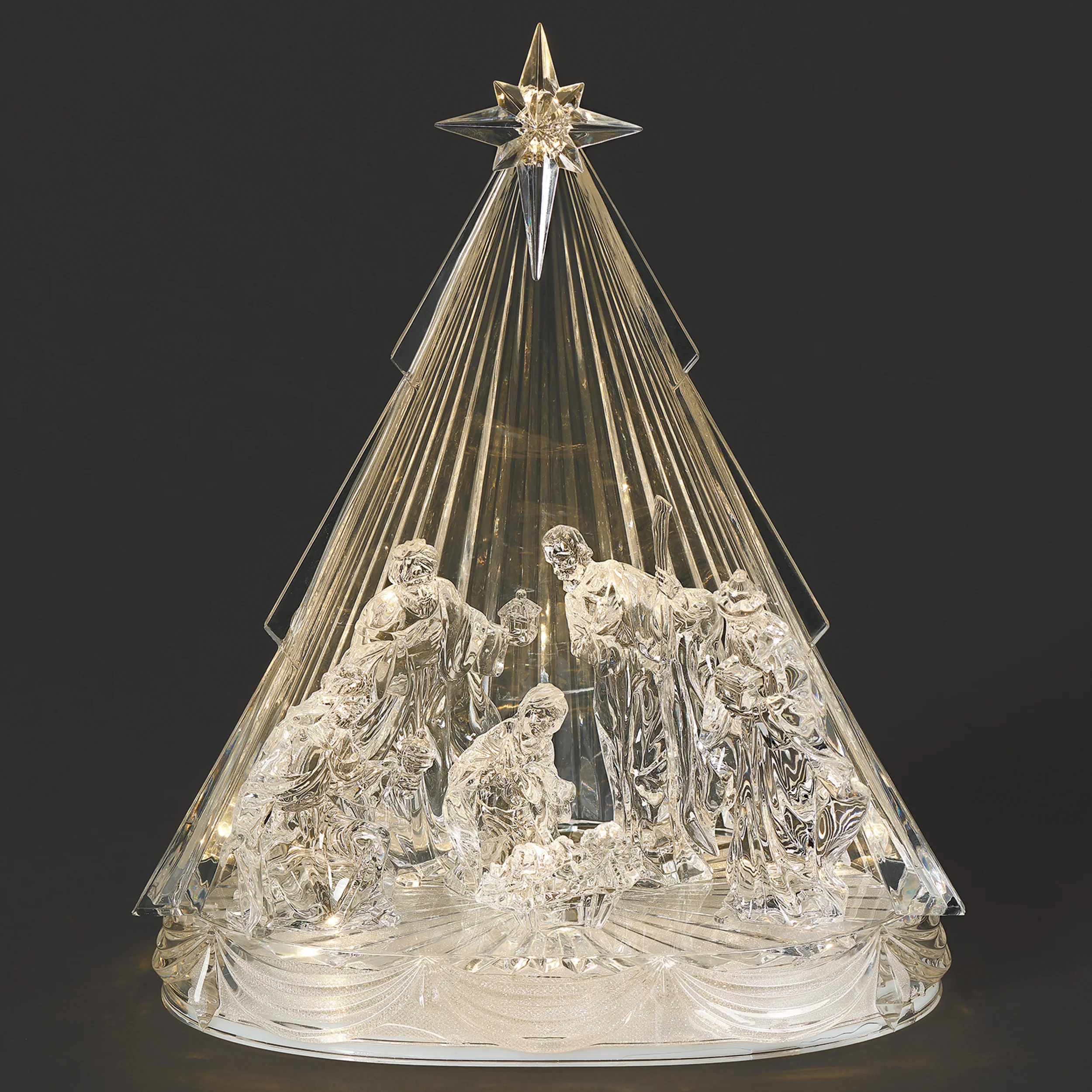 Lighted Musical Nativity Under Star