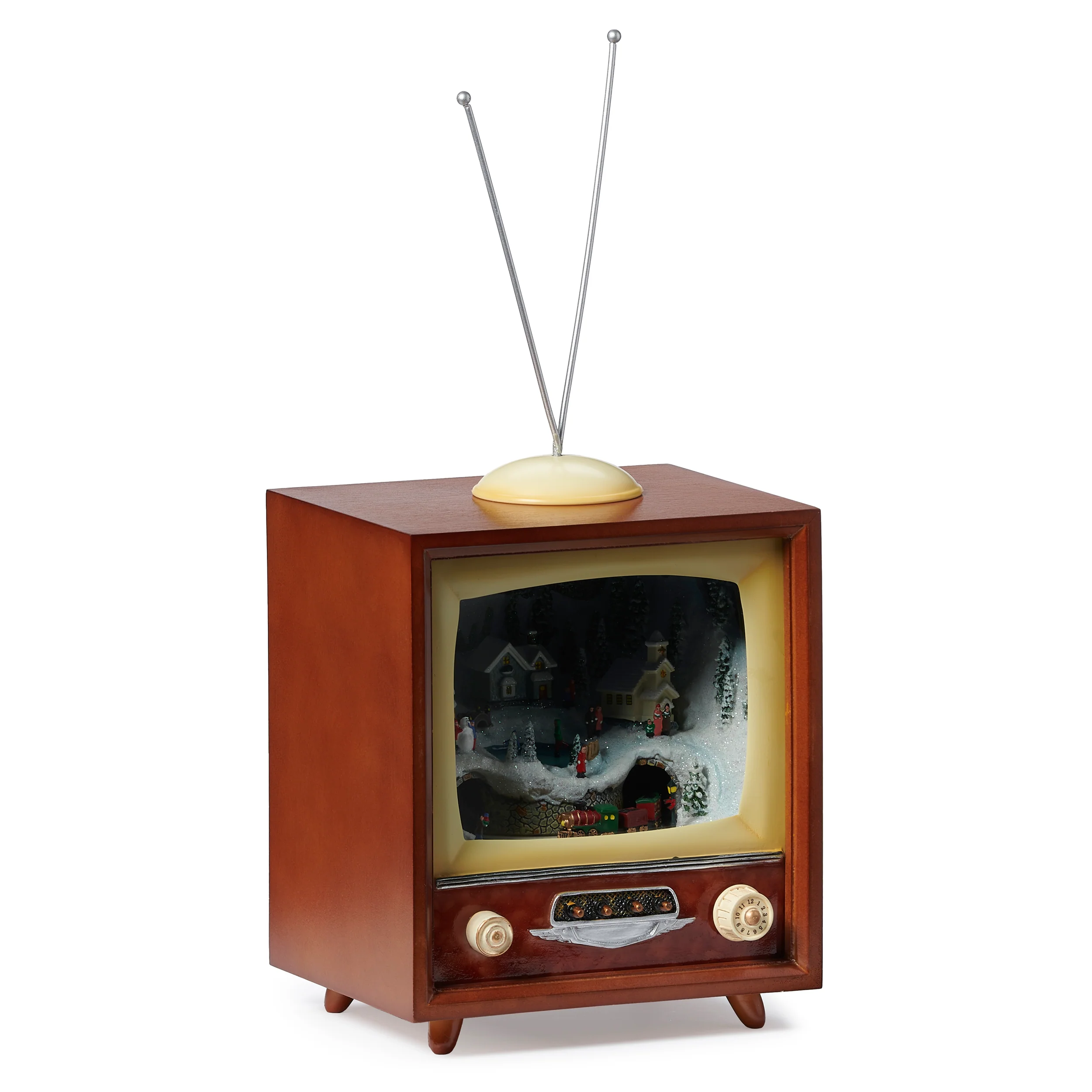 Amuesements  Lighted Musical TV Village with Underground Rotating Train & Skaters - Image 3