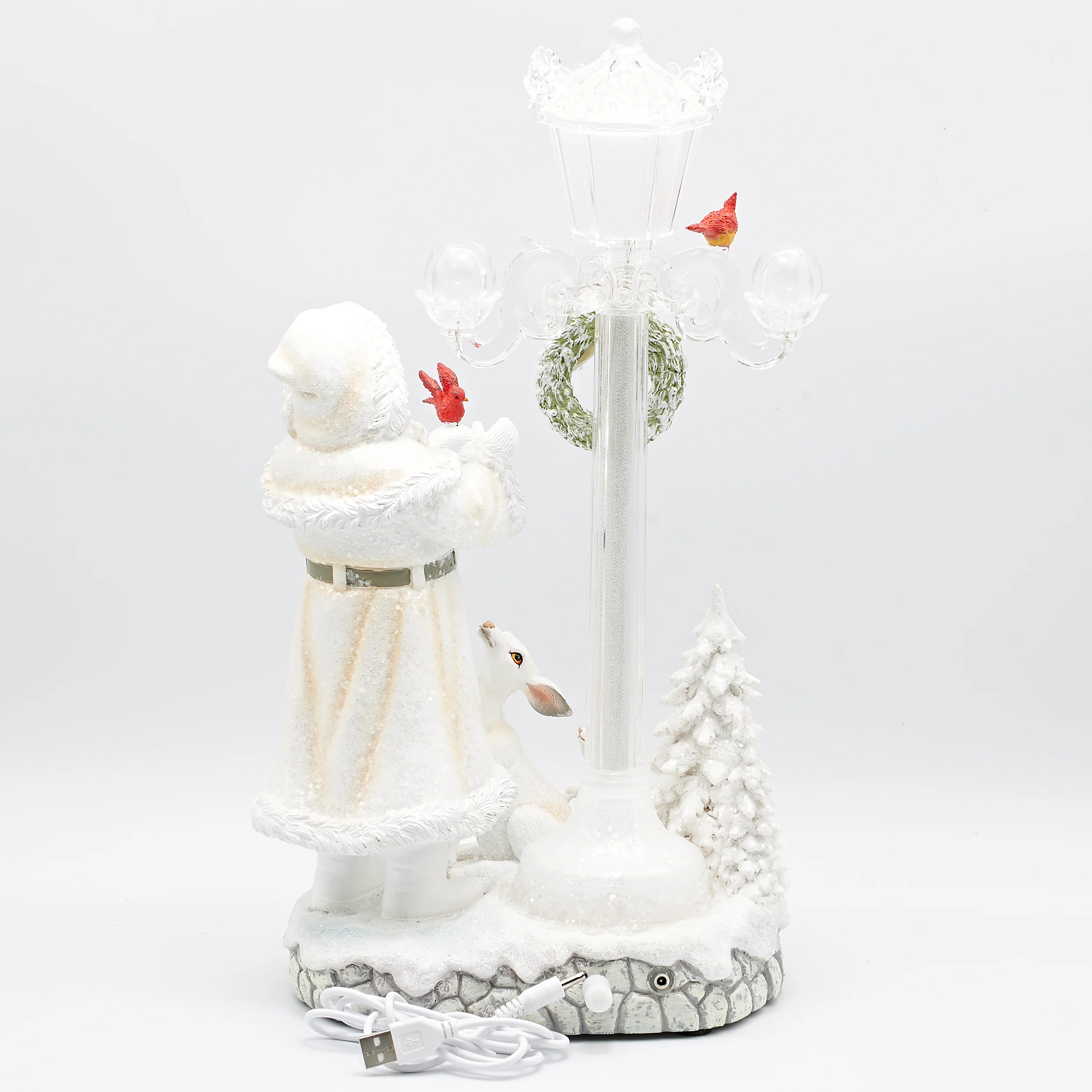 Amusements Lighted Musical Santa with Animals Lamppost - Image 3