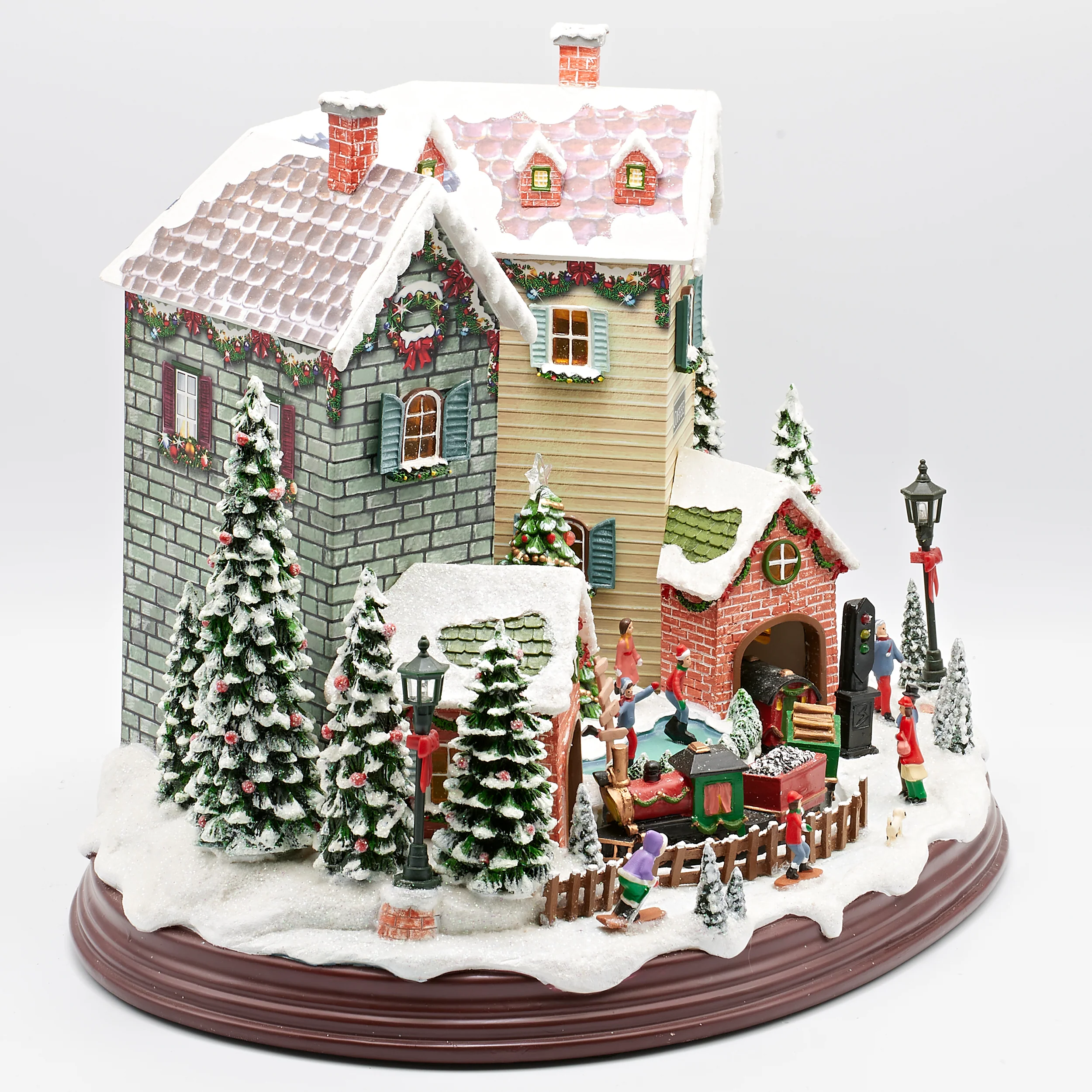 Amusements Lighted Christmas Musical Village with Moving Train - Image 2