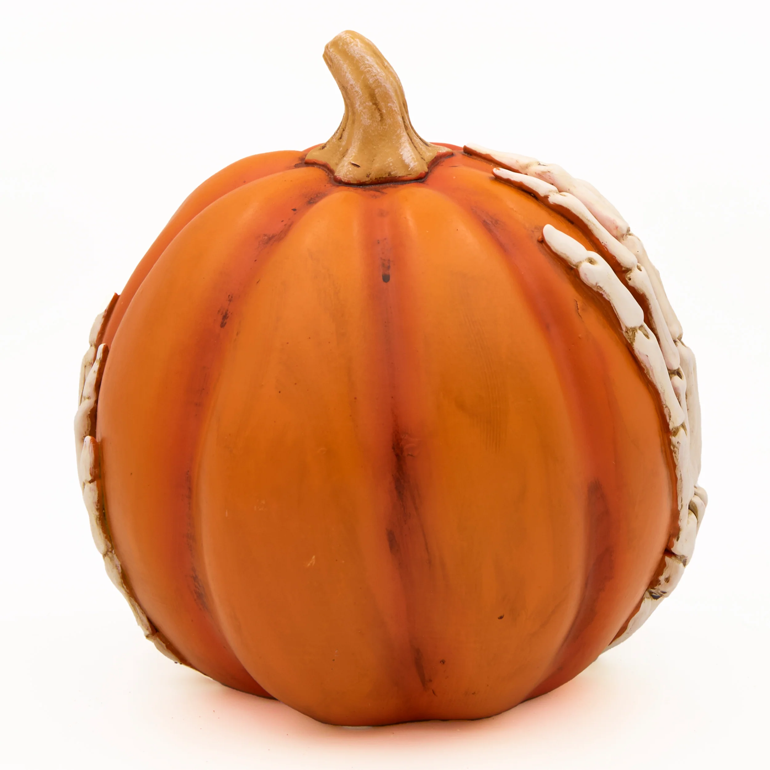 Lighted Orange Pumpkin with Graveyard Scene - Image 3