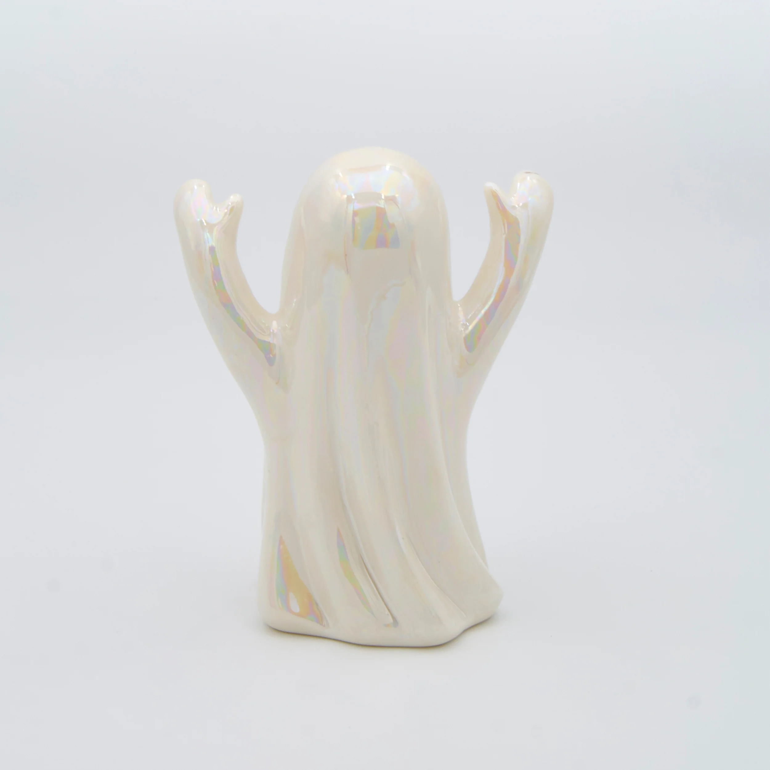 Lighted Pearlized Ghost with Bat Cutouts - Image 3