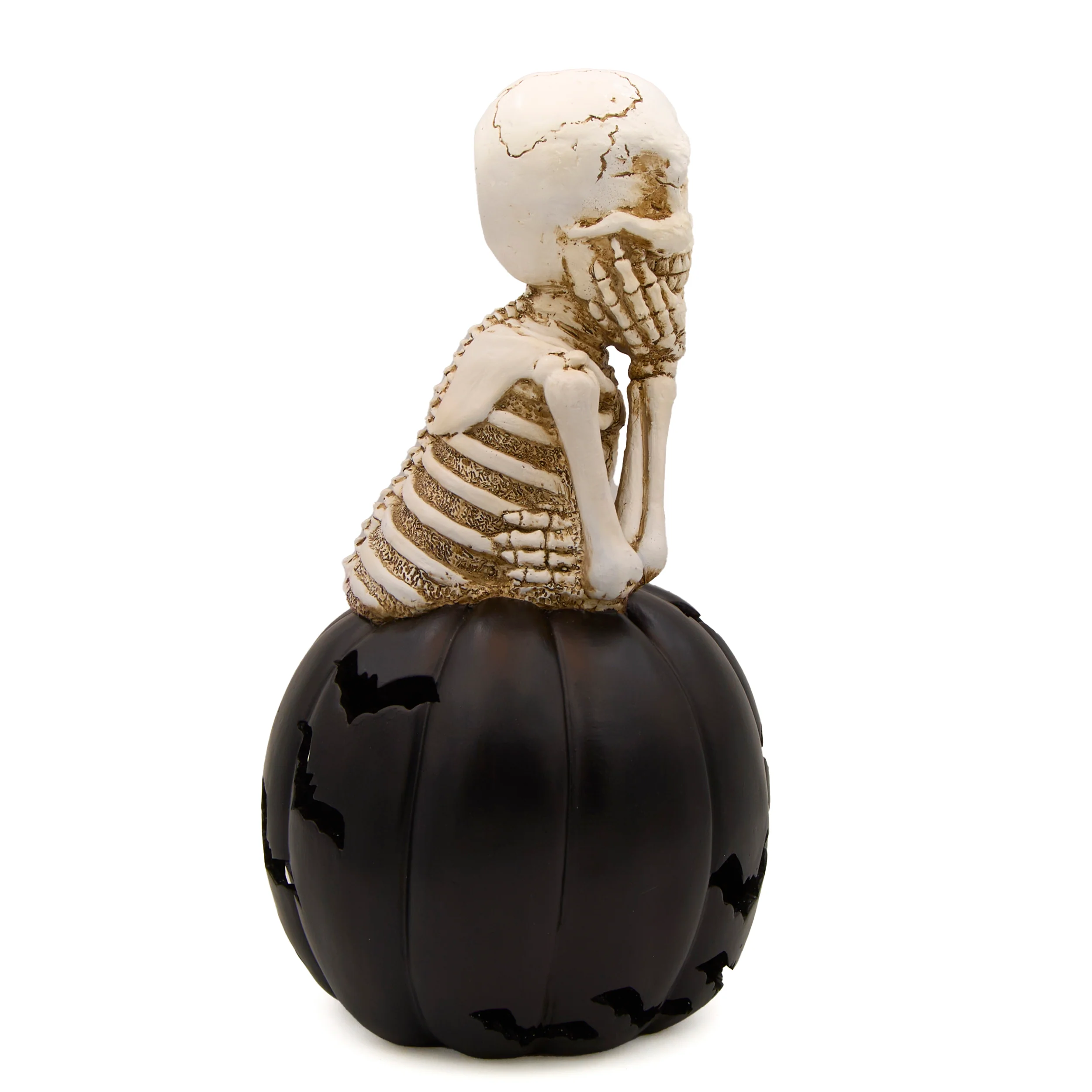 Lighted Skeleton & Black Pumpkin - Image 2