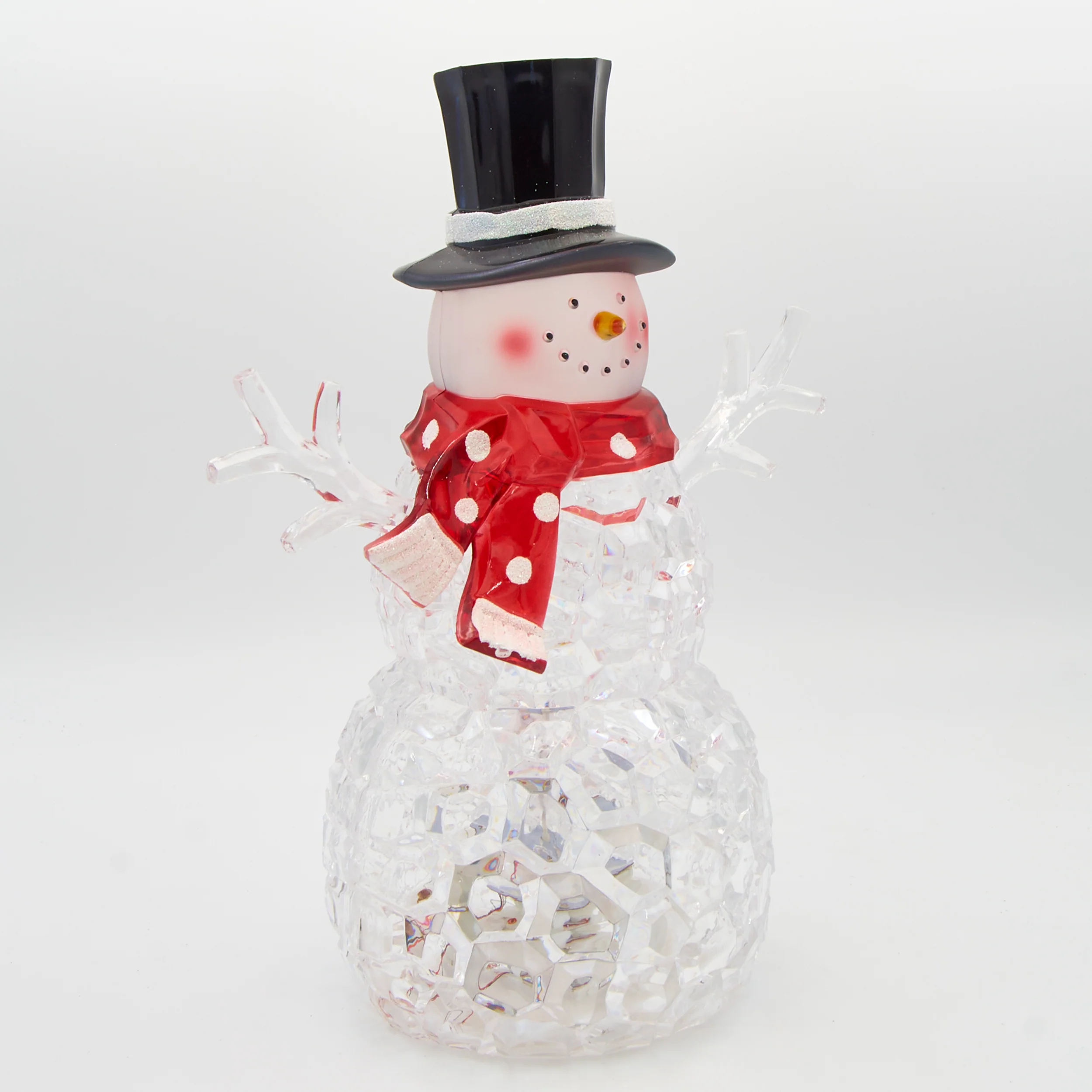 Lighted Snowman Figure with Multicolor Rotating Lights - Image 2