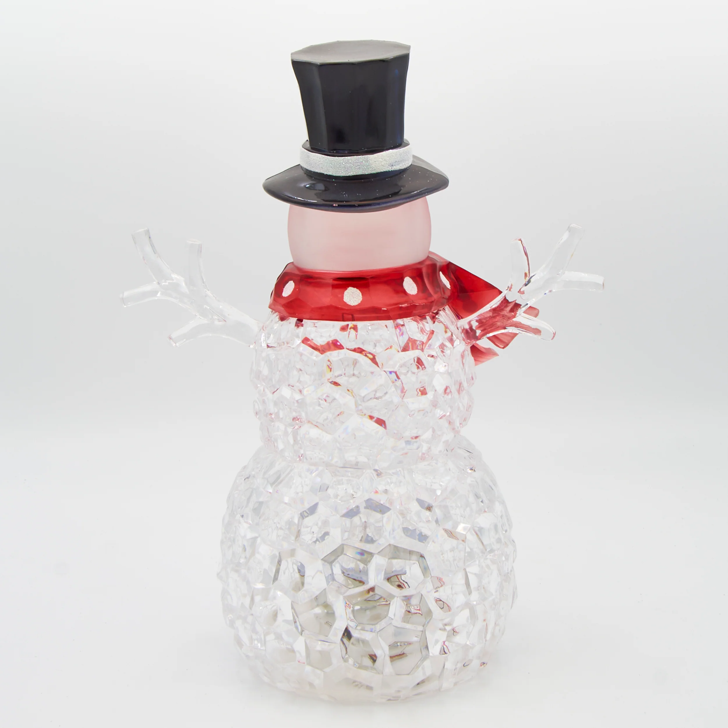 Lighted Snowman Figure with Multicolor Rotating Lights - Image 3