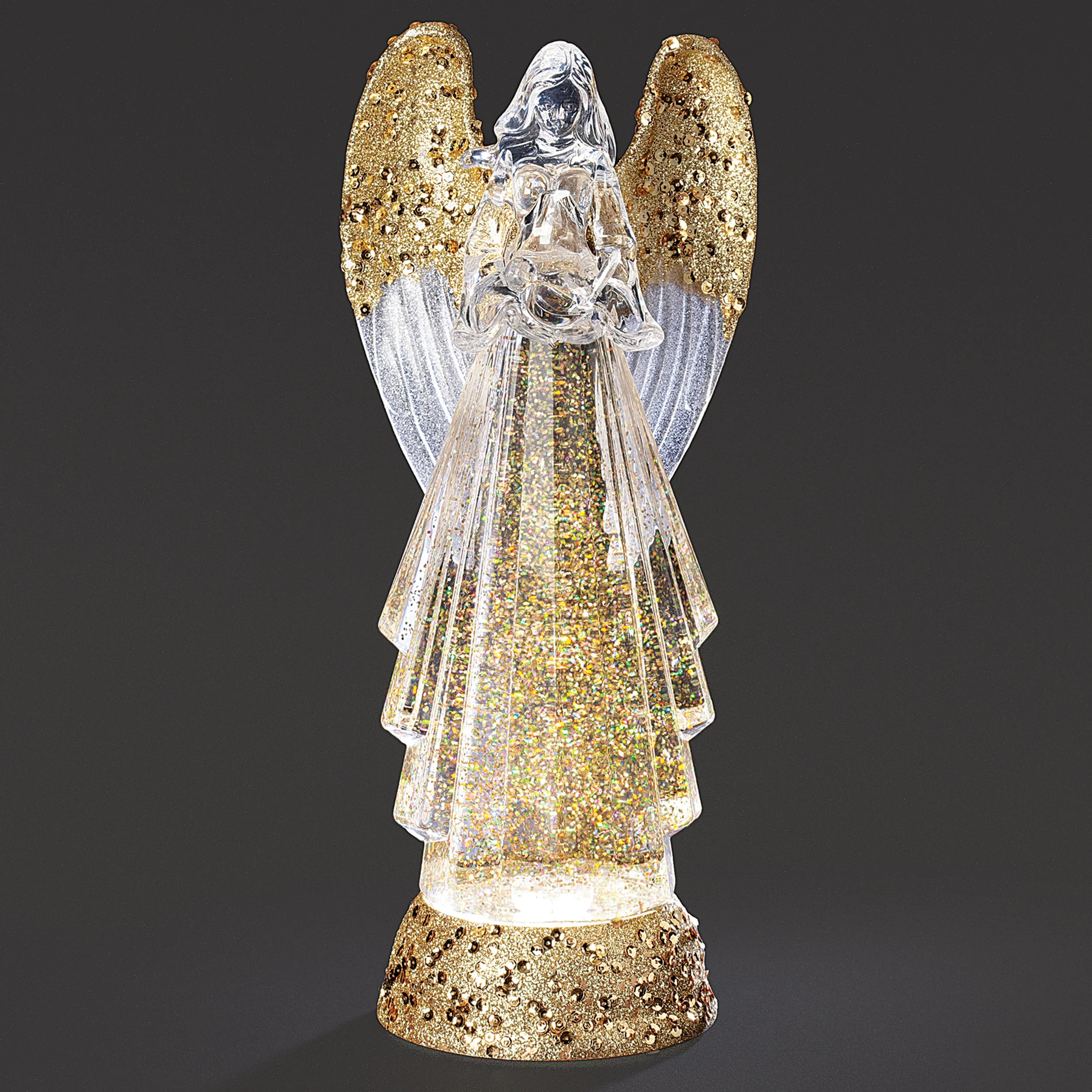 Confetti Lites Lighted Swirl Angel with Gold Glitter