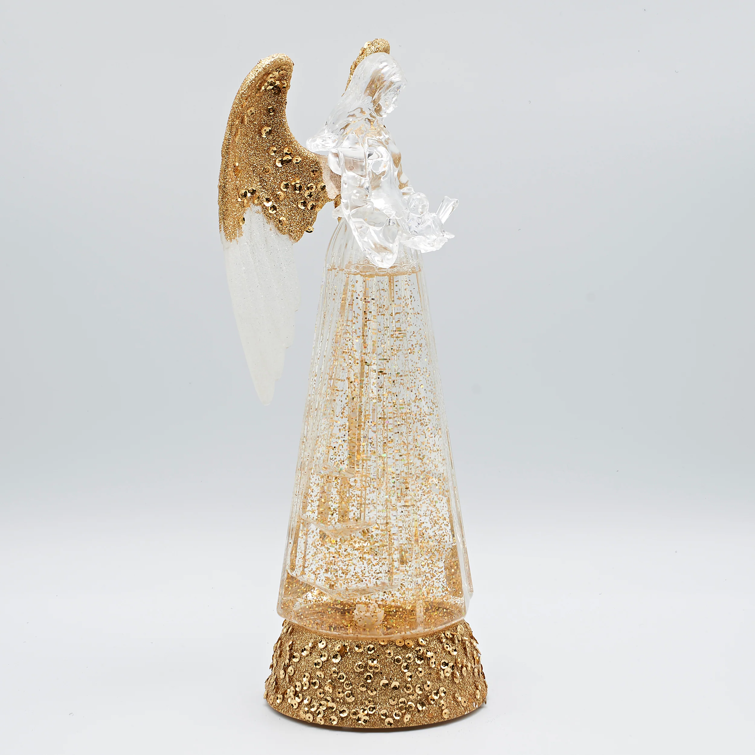 Confetti Lites Lighted Swirl Angel with Gold Glitter - Image 3