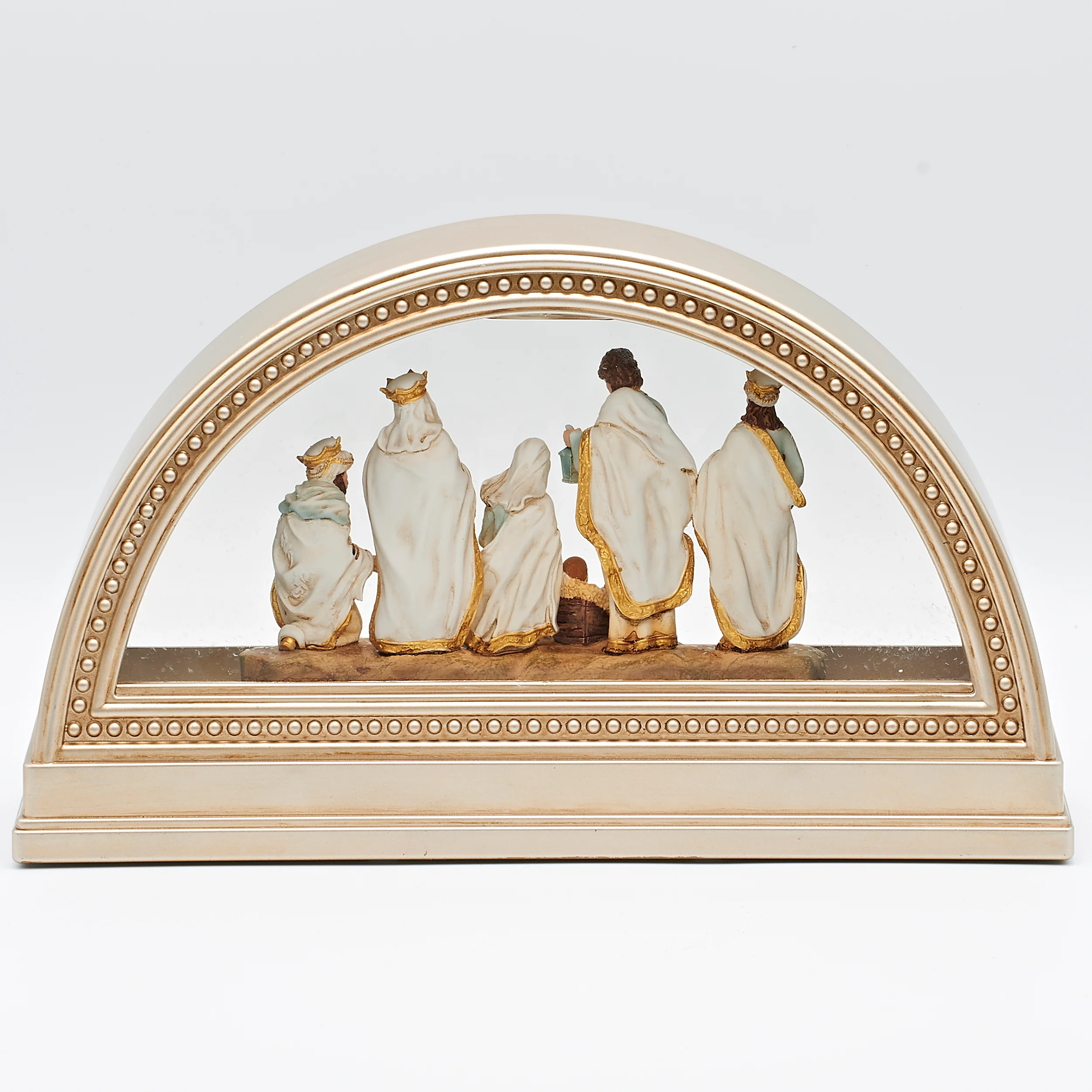 Confetti Lites Lighted Swirl Gold Arch Nativity - Image 2