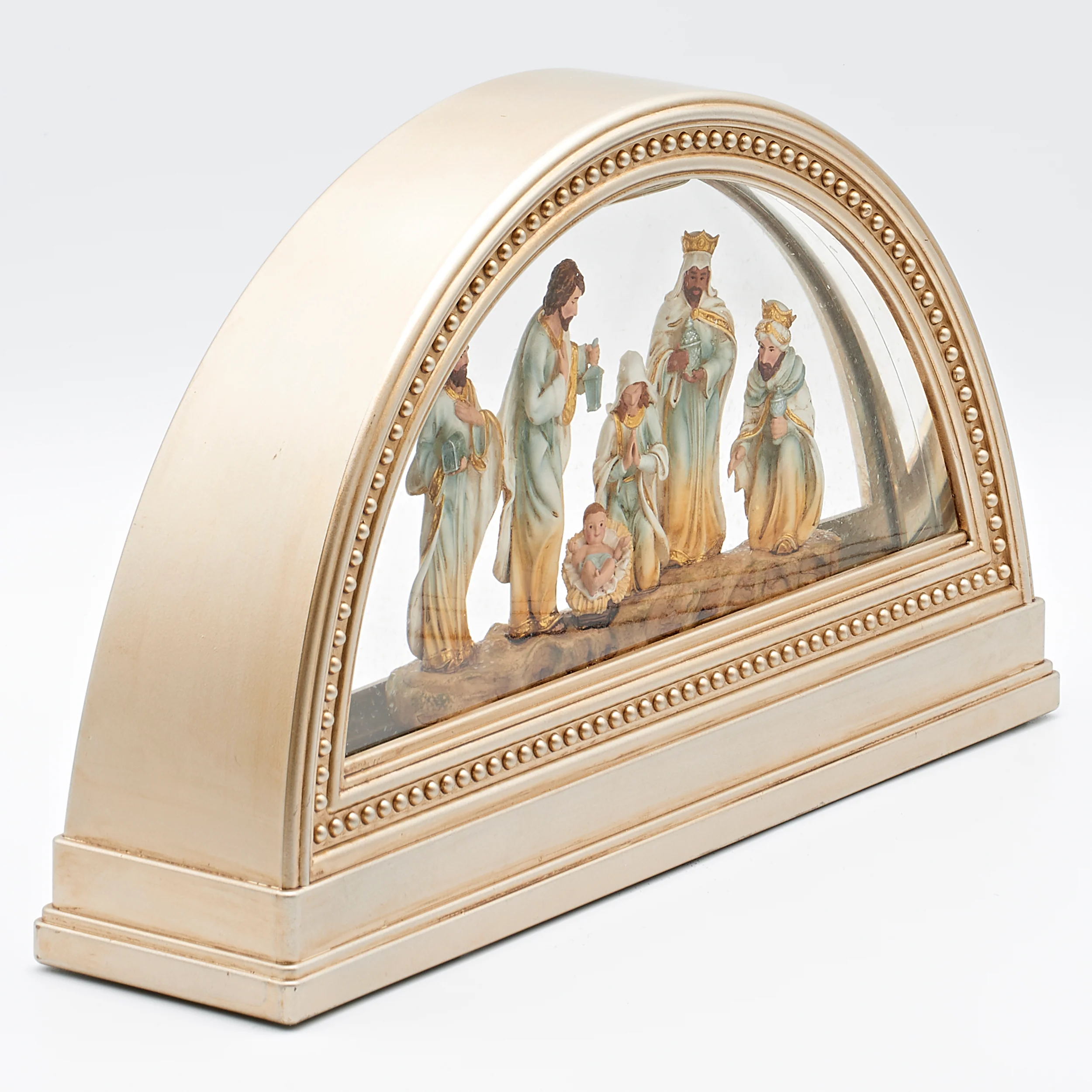 Confetti Lites Lighted Swirl Gold Arch Nativity - Image 3