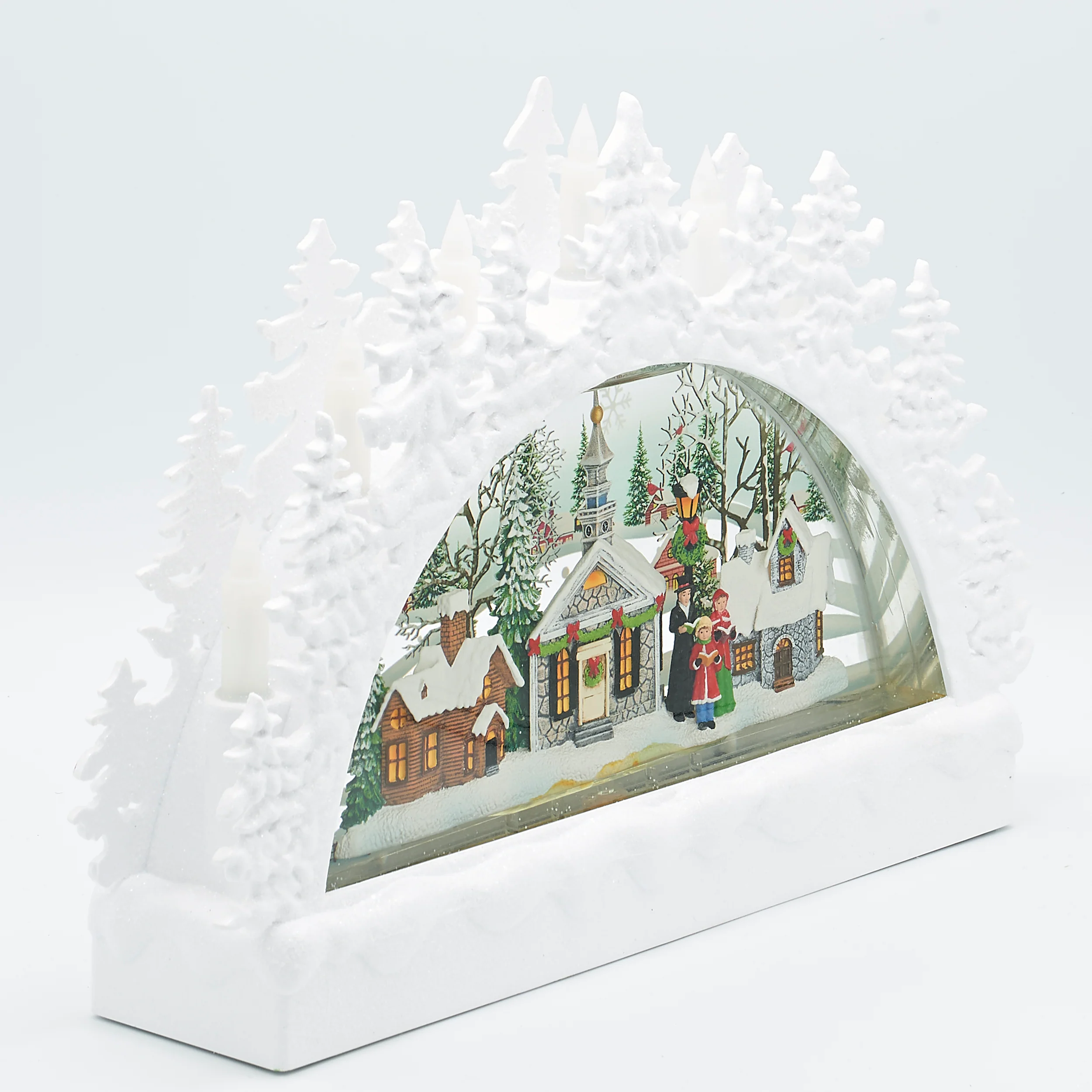 Confetti Lites Lighted Swirl Arch with Church Scene Under Trees - Image 2