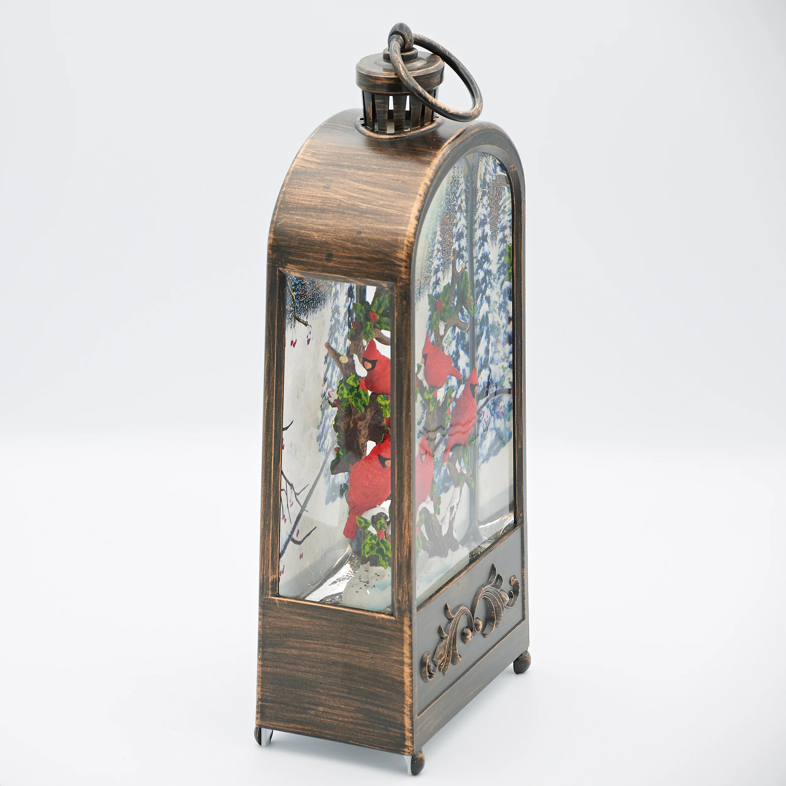 Confetti Lites Lighted Swirl Bronze Arch Lantern with Cardinals - Image 2