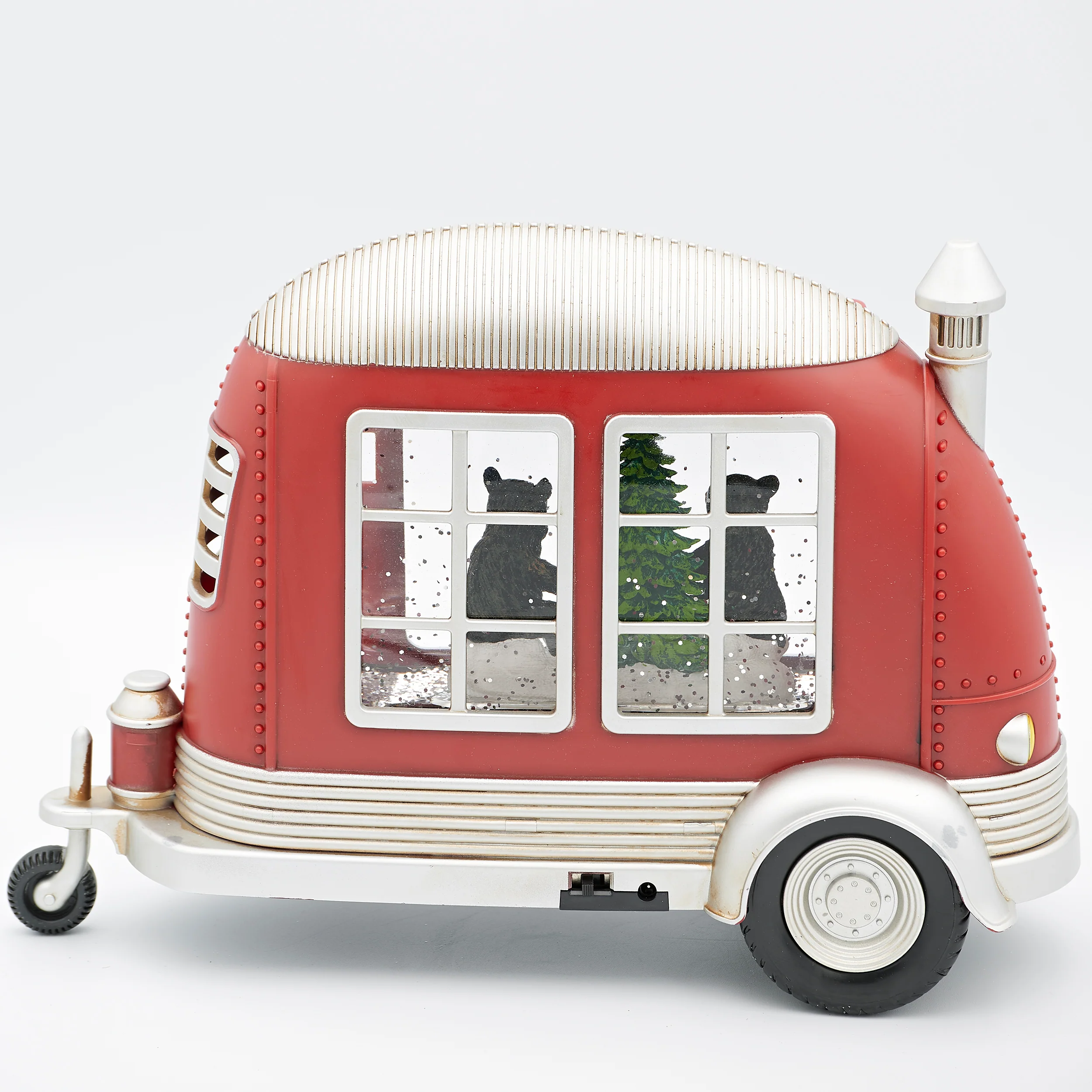 Confetti Lites Lighted Swirl Retro Camper with Bears by Campfire Scene - Image 2