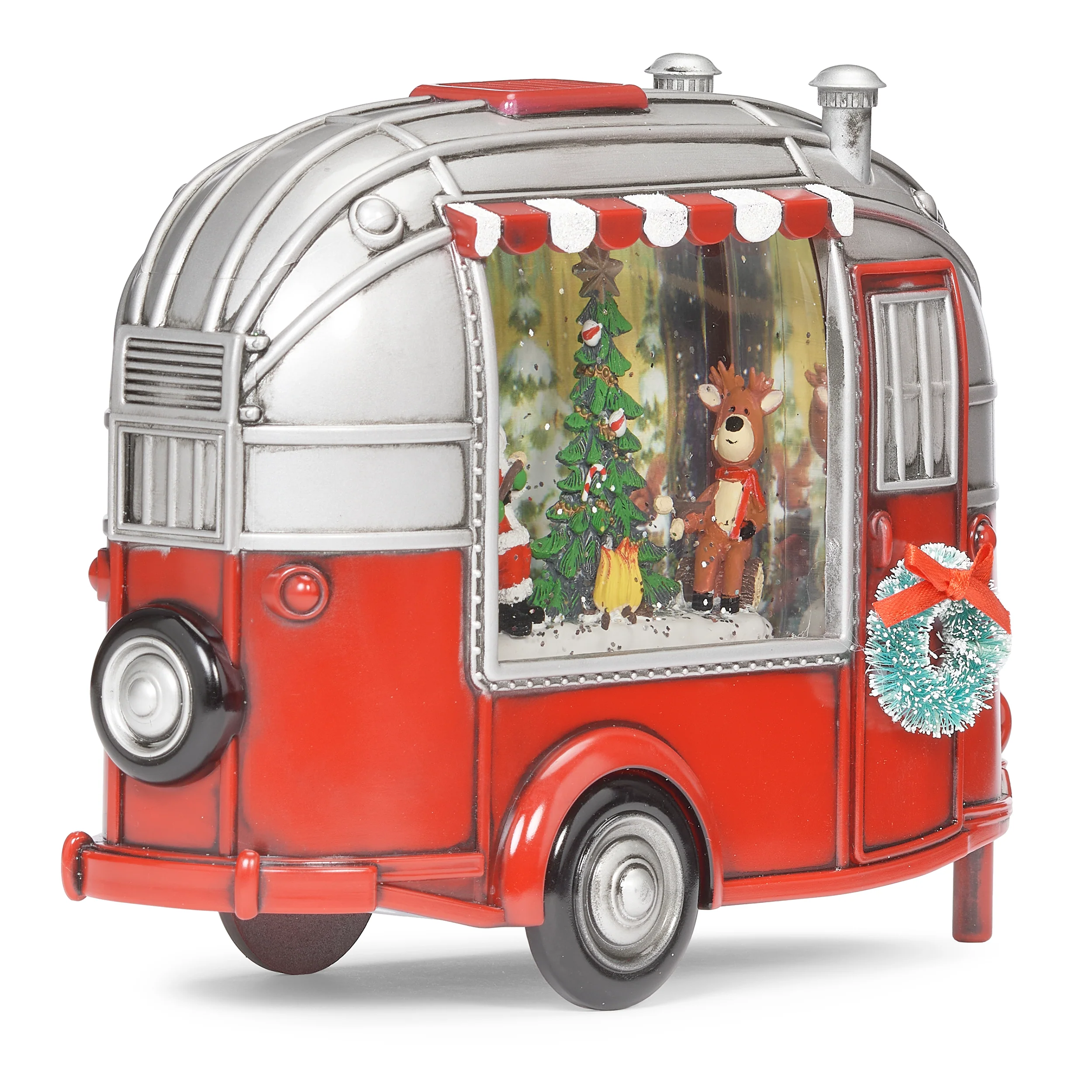 Confetti Lites Lighted Swirl Vintage Camper with Santa & Reindeer Campfire - Image 3