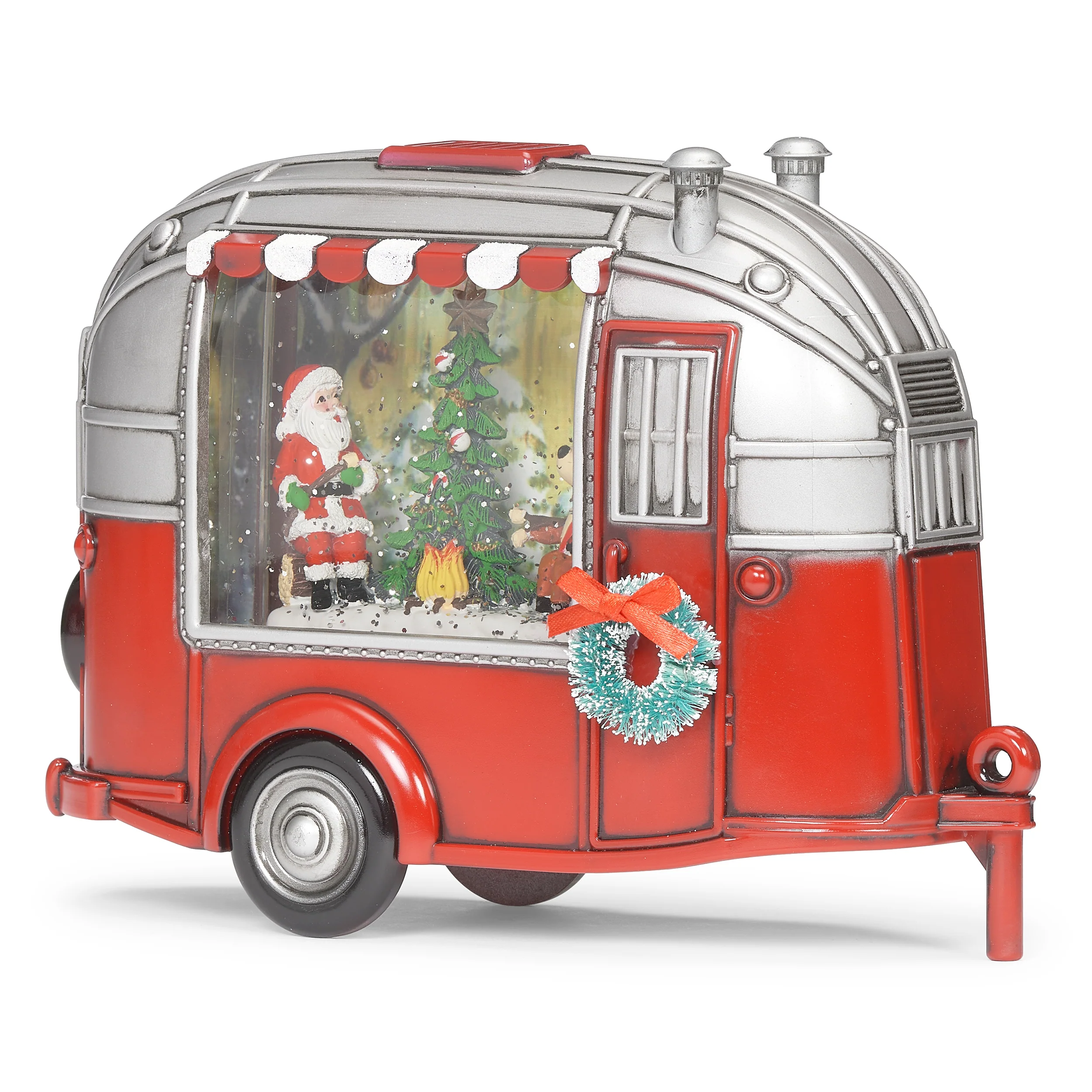 Confetti Lites Lighted Swirl Vintage Camper with Santa & Reindeer Campfire - Image 4