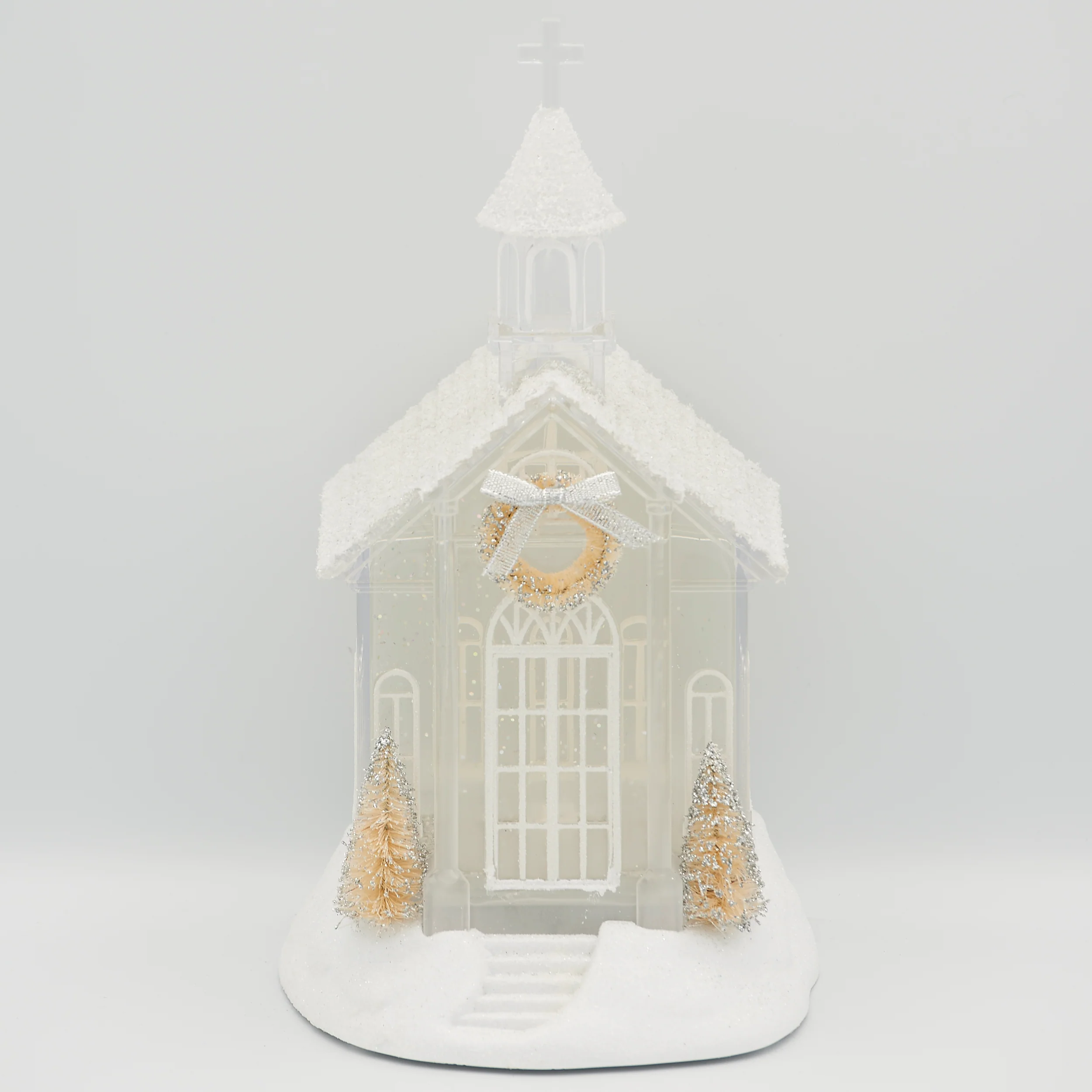 Confetti Lites Lighted Swirl Church with Gold Trees & Wreath - Image 2