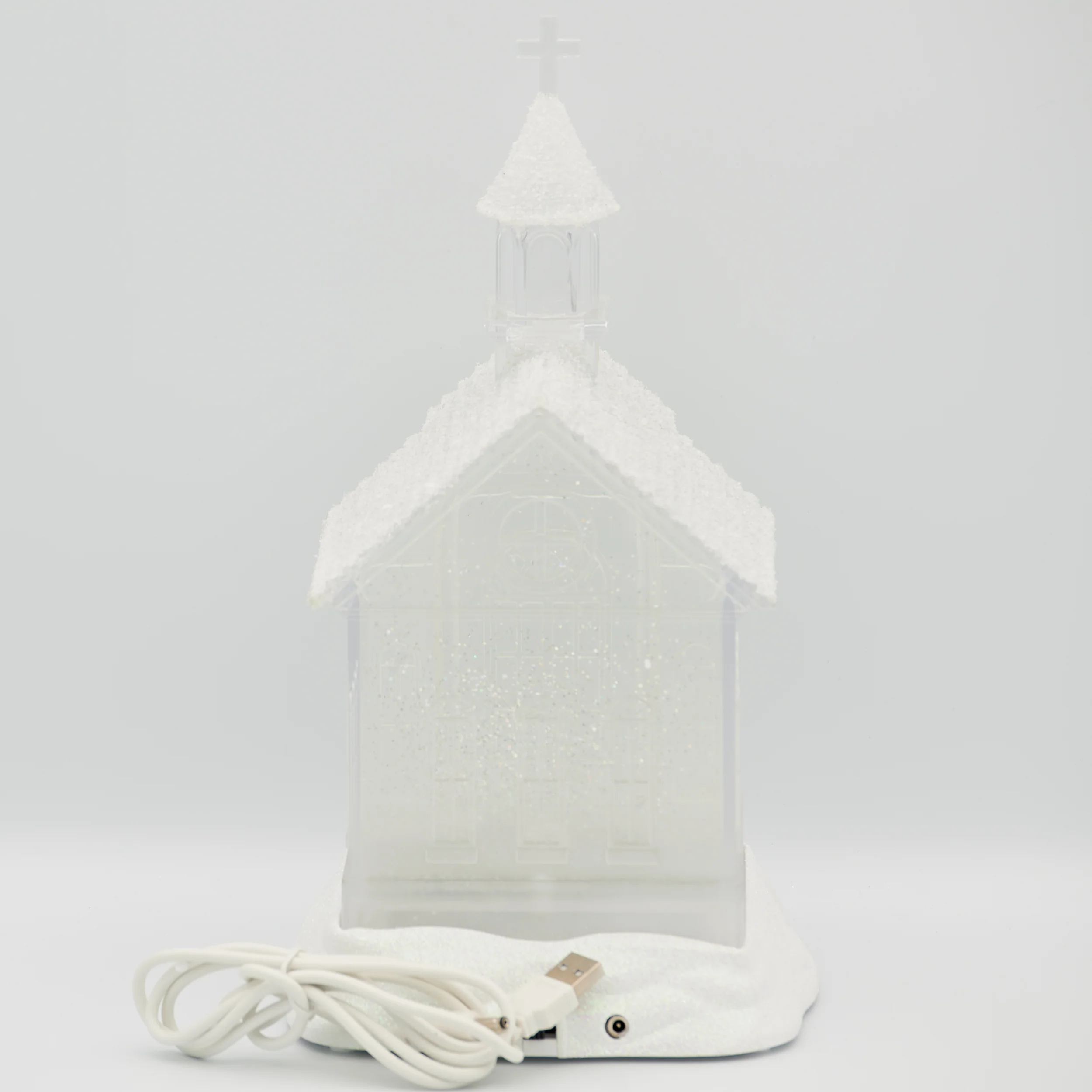 Confetti Lites Lighted Swirl Clear Church with Glittered Roof - Image 2