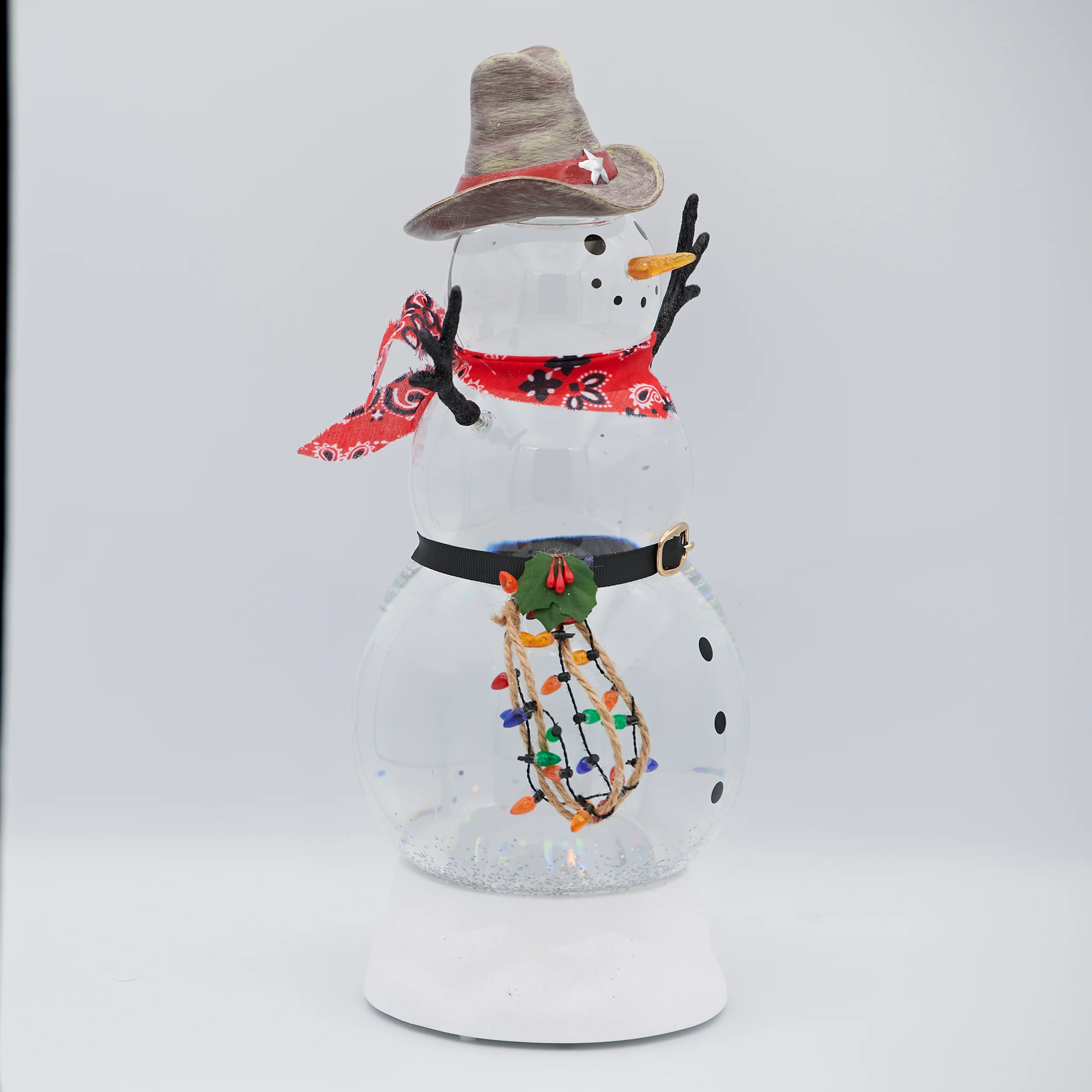 Confetti Lites Lighted Swirl Cowboy Snowman with Christmas Lights Lasso - Image 2