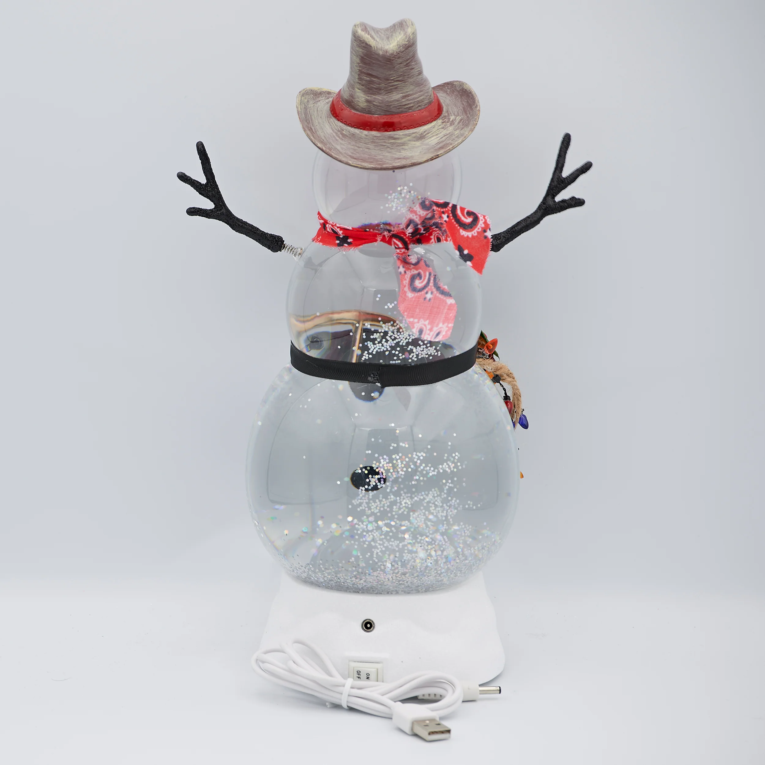 Confetti Lites Lighted Swirl Cowboy Snowman with Christmas Lights Lasso - Image 3
