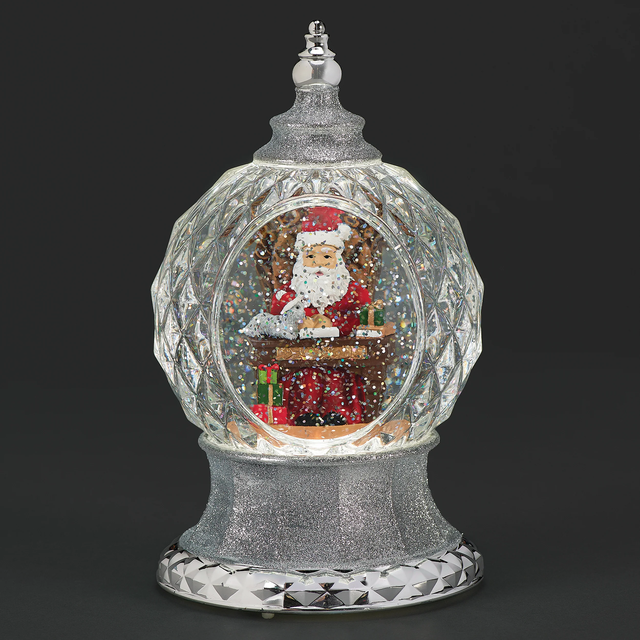 Confetti Lites Lighted Swirl Faceted Dome with Santa's List
