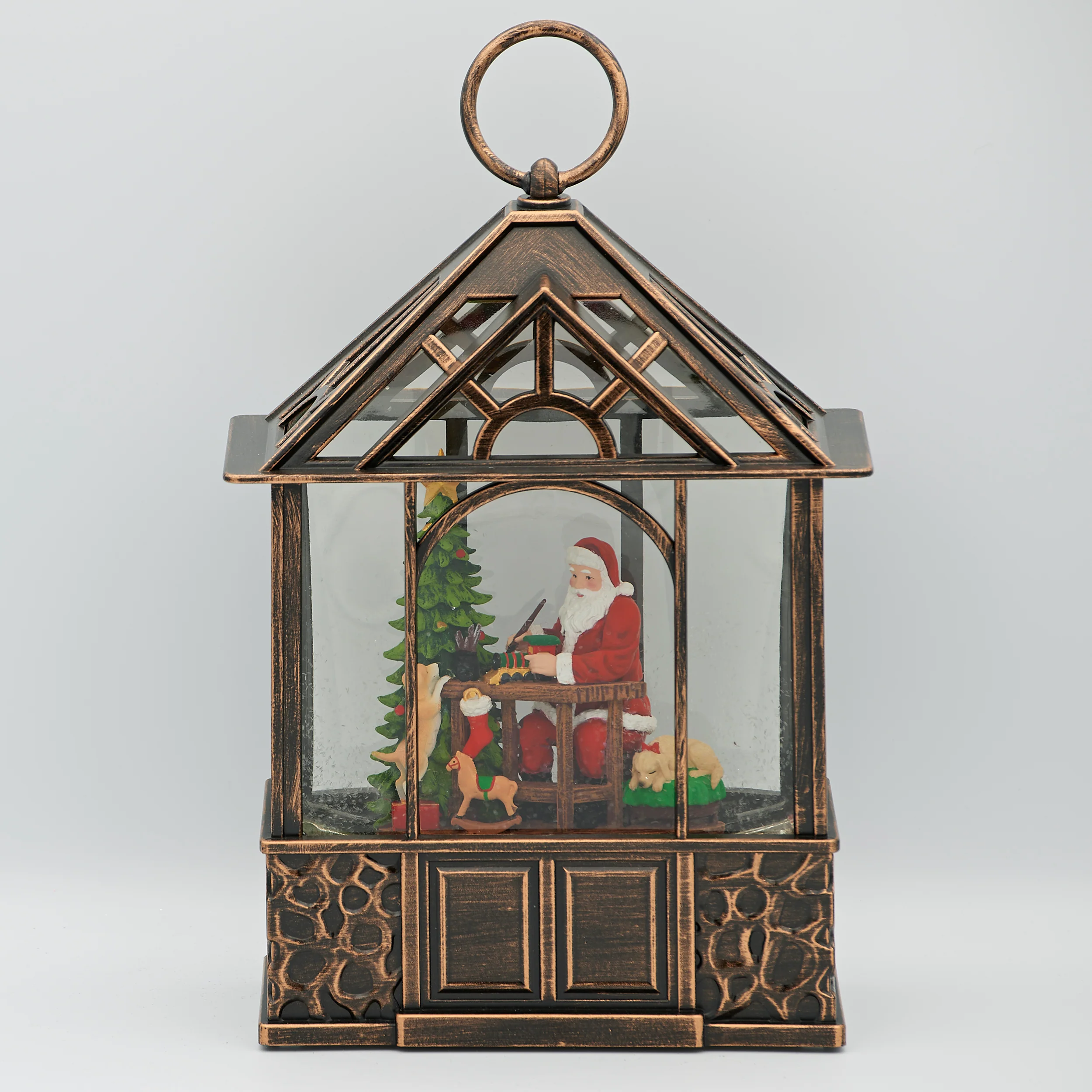 Confetti Lites Lighted Swirl Gazebo with Santa Painting Toy Train - Image 2