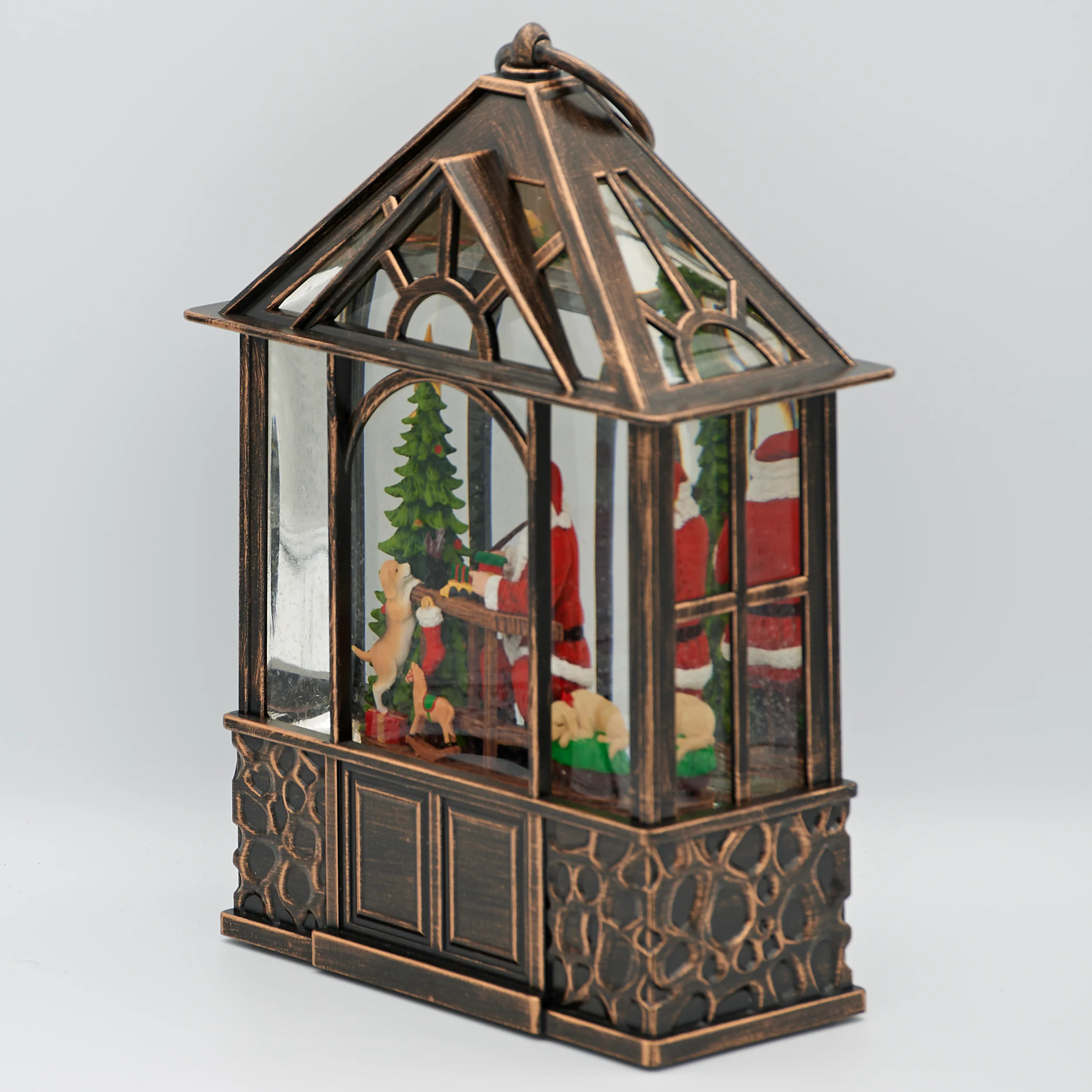 Confetti Lites Lighted Swirl Gazebo with Santa Painting Toy Train - Image 4