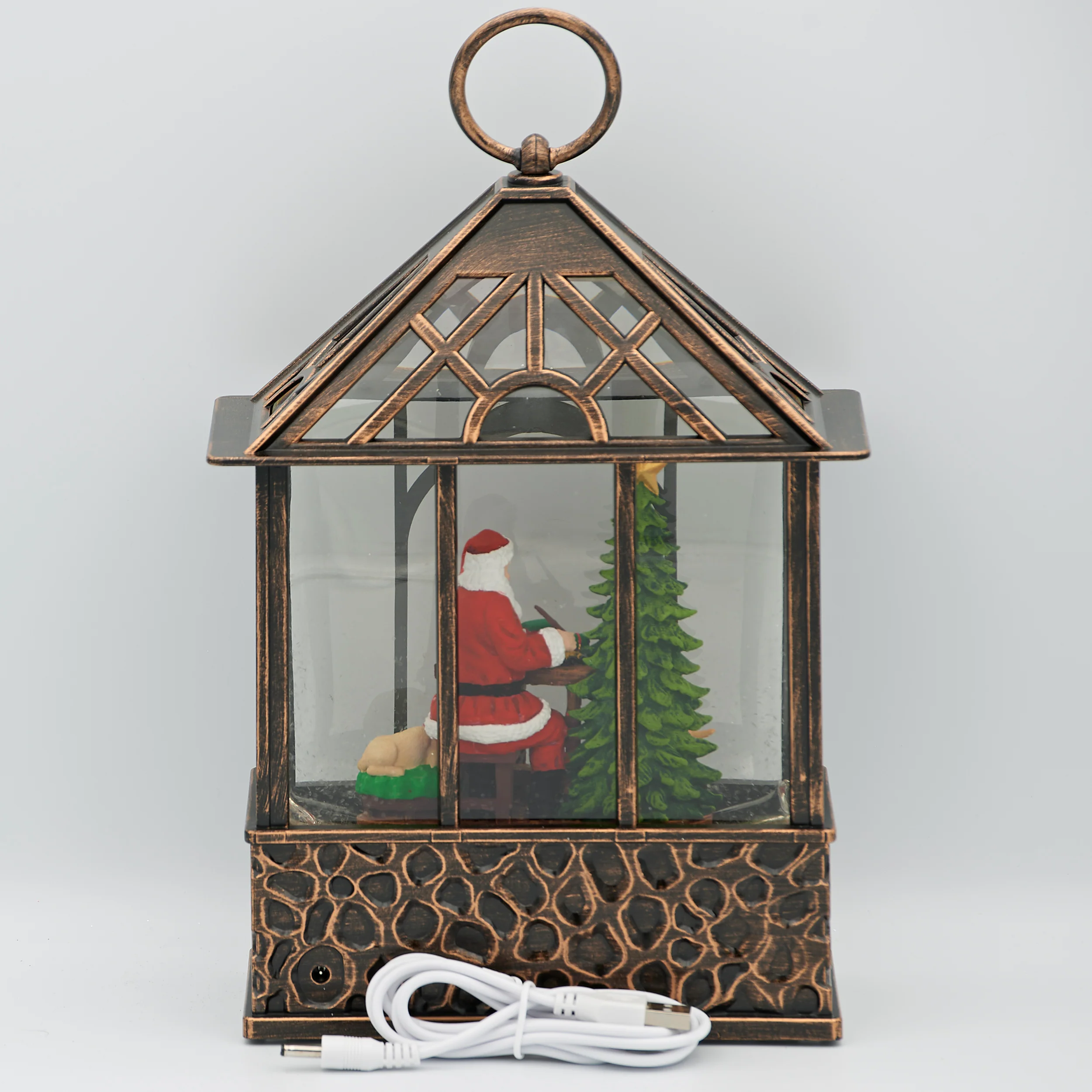 Confetti Lites Lighted Swirl Gazebo with Santa Painting Toy Train - Image 5
