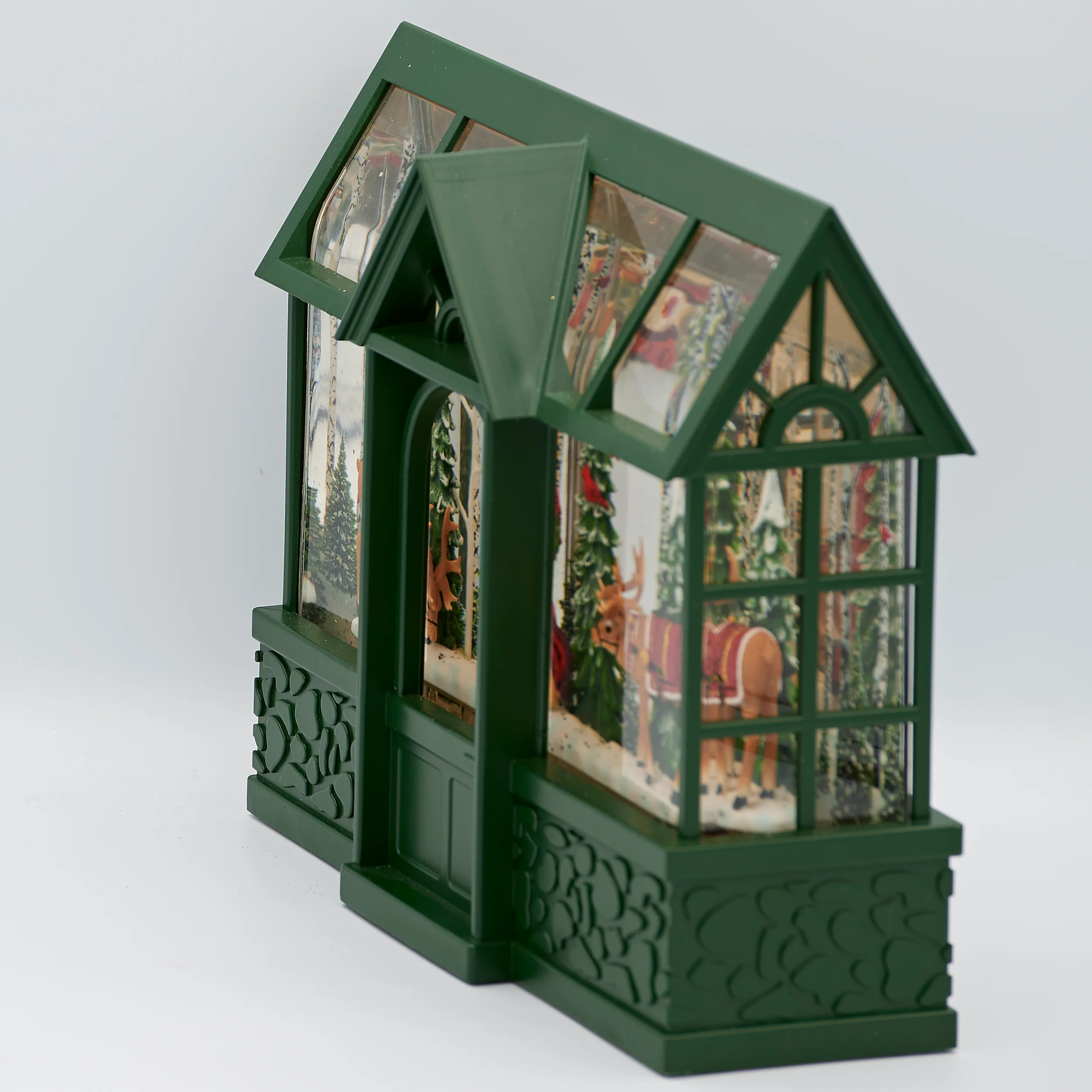 Confetti Lites Lighted Swirl Greenhouse with Santa, Reindeer & Cardinals - Image 4