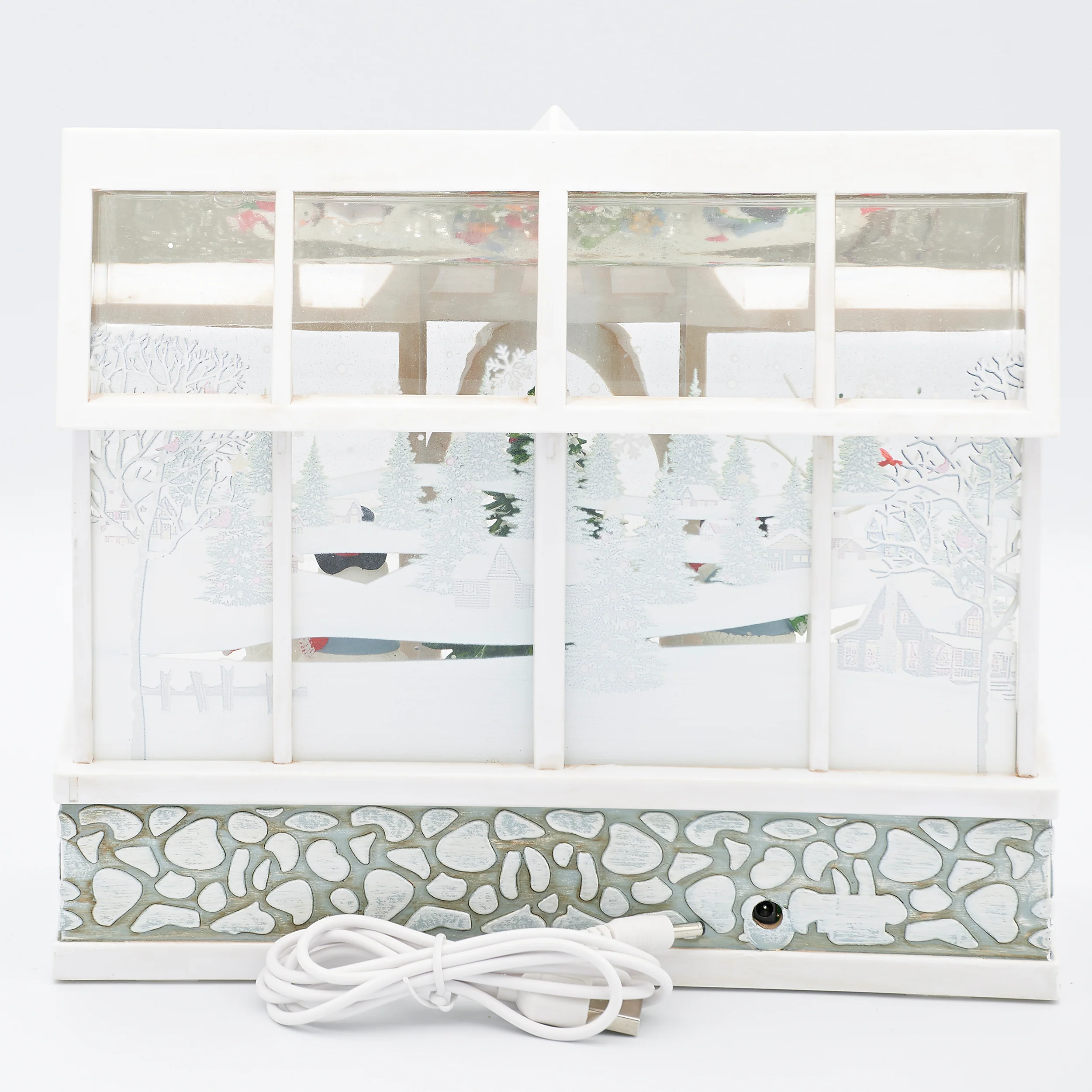 Confetti Lites Lighted Swirl Greenhouse with Snowman Choir Scene - Image 3