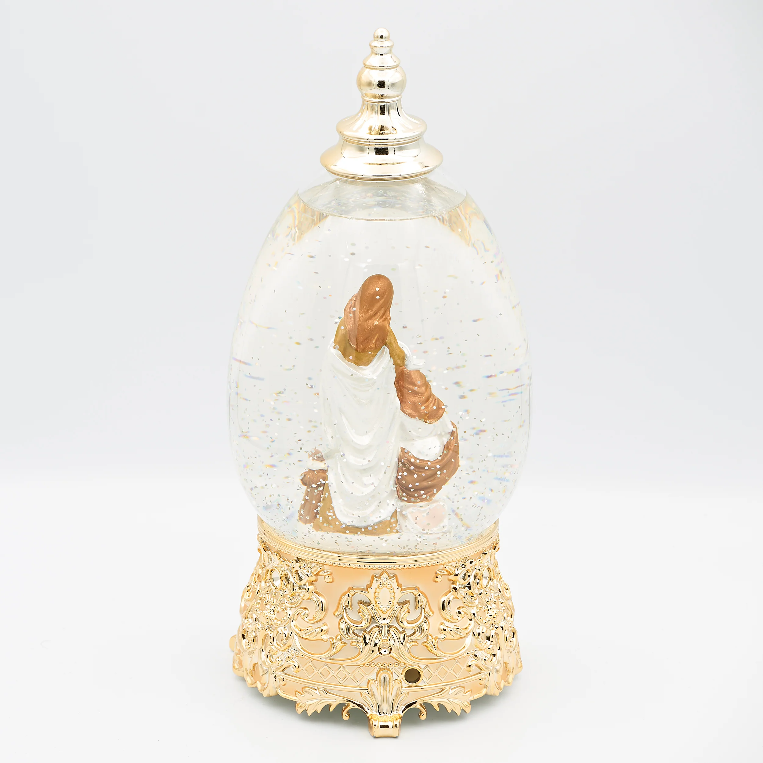 Confetti Lites Lighted Swirl Holy Family in Egg-Shaped Dome - Image 2